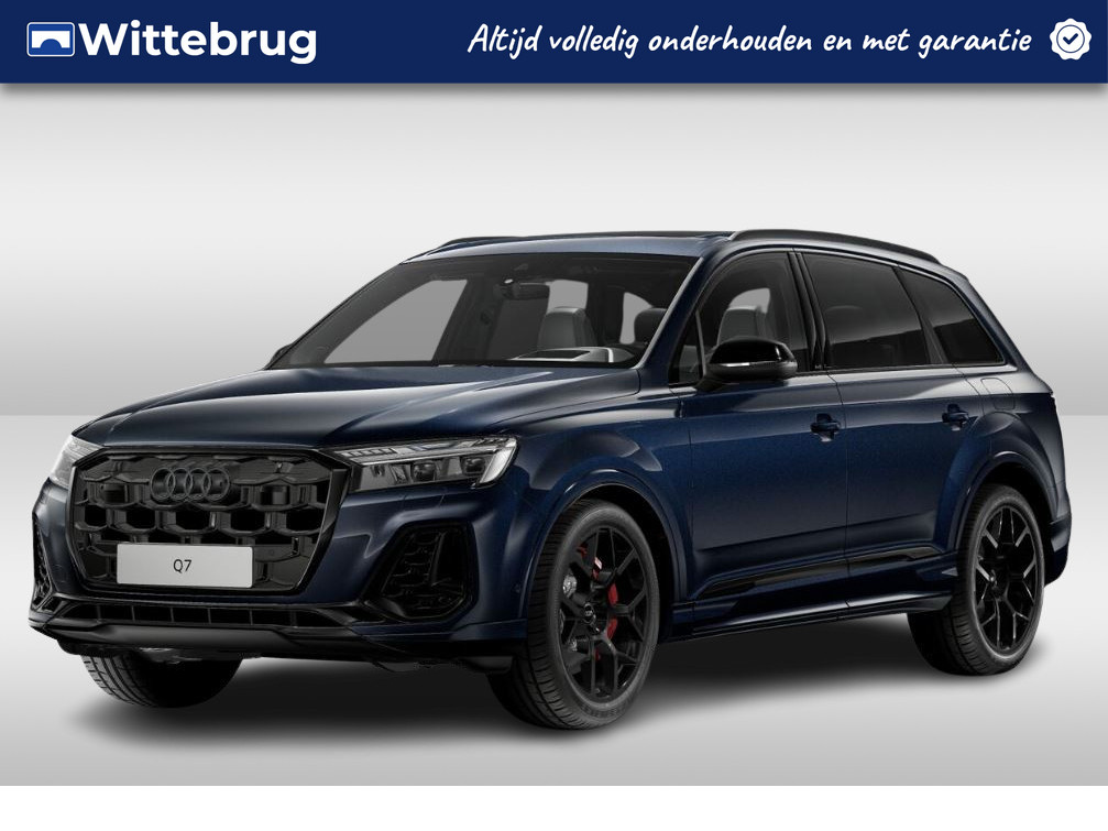 Audi Q7 60 TFSI e 490pk quattro Pro Line S Competition | Nieuw 167k | Panoramadak | Advanced onderstel | Vierwielbesturing | Assistentiepakket Plus | Exclusive | B&O | Head Up | Nachtzicht | Servo | Trekhaak | Optiek zwart | 21" LM velgen