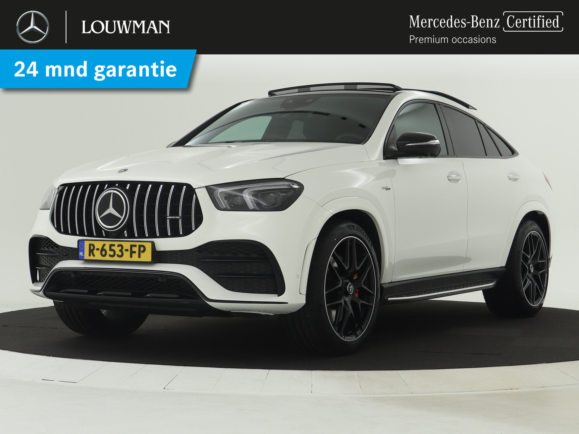 Mercedes-Benz GLE AMG 53 4MATIC+ Premium Plus | Panoramadak | 22 inch. lichtmetalen velgen | Navigatie | Alarm klasse 3+5 | Parkeerpakket met 360°-camera | Inclusief 24 maanden MB Certified garantie voor Europa.