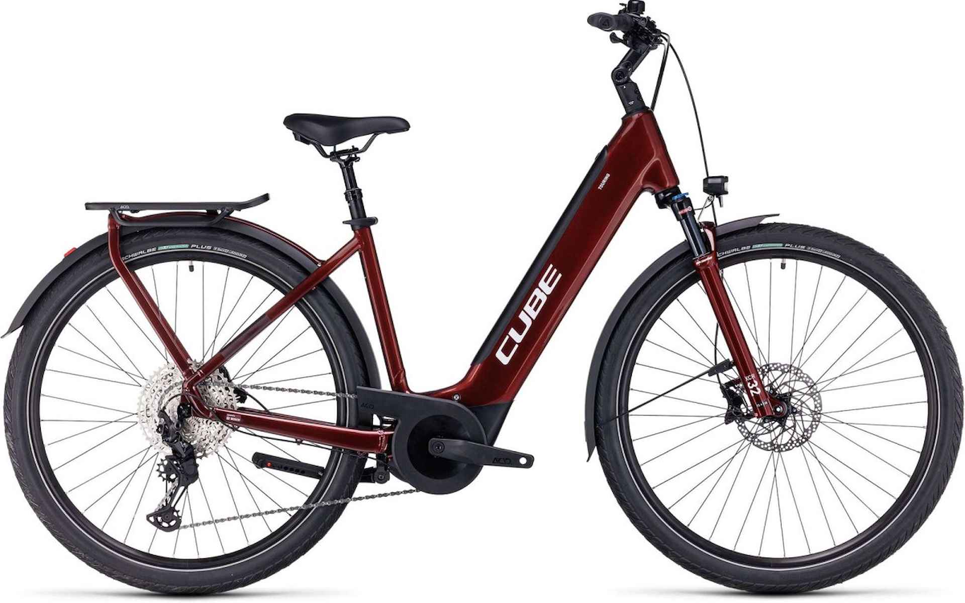 CUBE TOURING HYBRID EXC 625Wh Lage instap Red/White EEM 54cm EEM 2024 - 1/1