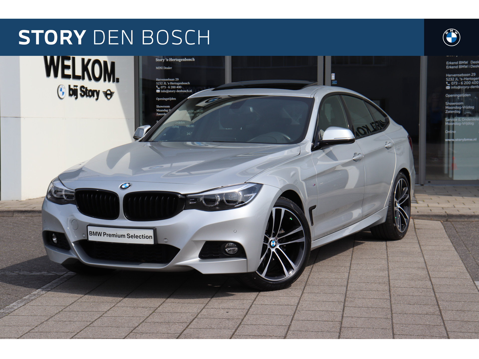 BMW 3-serie Gran Turismo 320i High Executive M Sport Automaat / Panoramadak / Sportstoelen / LED / M Sportonderstel / Navigatie Professional / Stoelverwarming