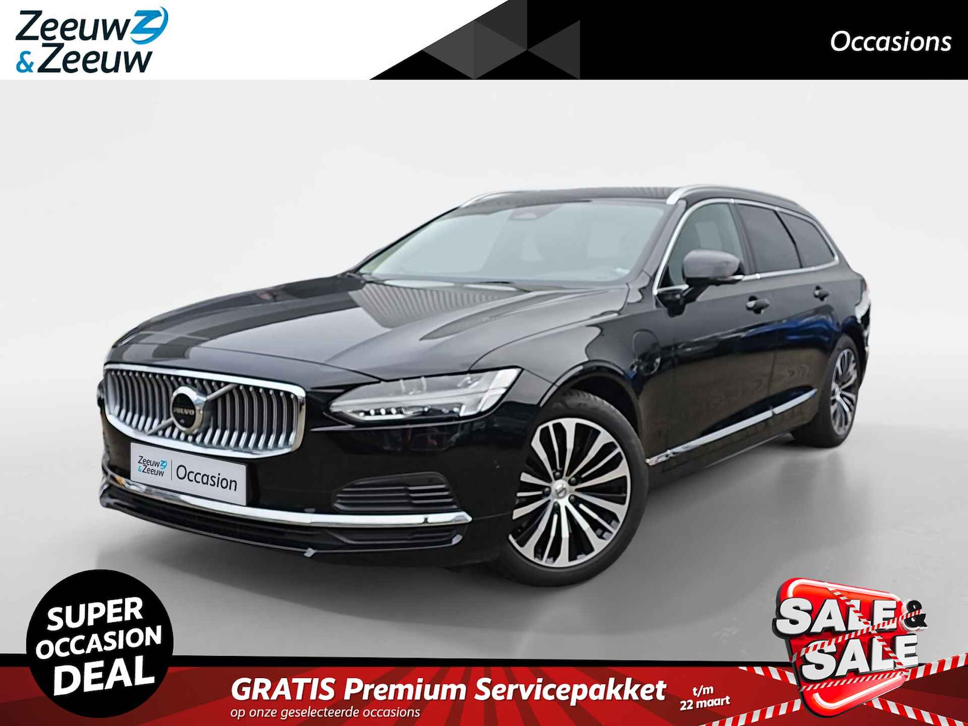 Volvo V90 2.0 T6 Plug-in hybrid AWD Plus Bright Volvo V90 2.0 T6 Recharge AWD Plus Bright | 360 graden camera | Stoel- en stuurverwarming | Elektrische voorstoelen met geheugenfunctie | Elektrische achterklep | Navigatie