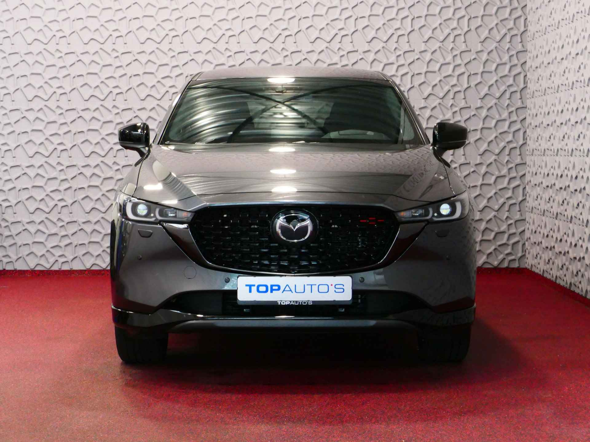 Mazda CX-5 E-SKYACTIV MHEV 2.0 165 PK HOMURA LEER BOSE ELEK.KLEP HEADUP 360.CAMERA 19''LMV FULL LED CARPLAY NAVI STOEL/STUUR VERW. STOELKOE 06/2024 - 5/64