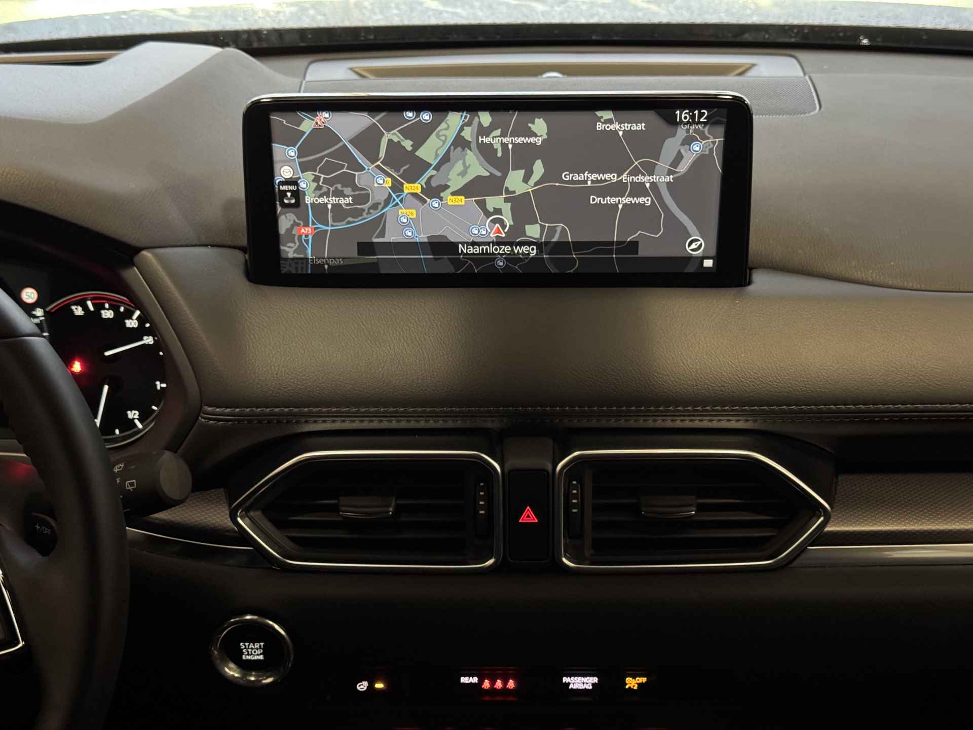 Mazda CX-5 E-SKYACTIV MHEV 2.0 165 PK HOMURA LEER BOSE ELEK.KLEP HEADUP 360.CAMERA 19''LMV FULL LED CARPLAY NAVI STOEL/STUUR VERW. STOELKOE 06/2024 - 21/64