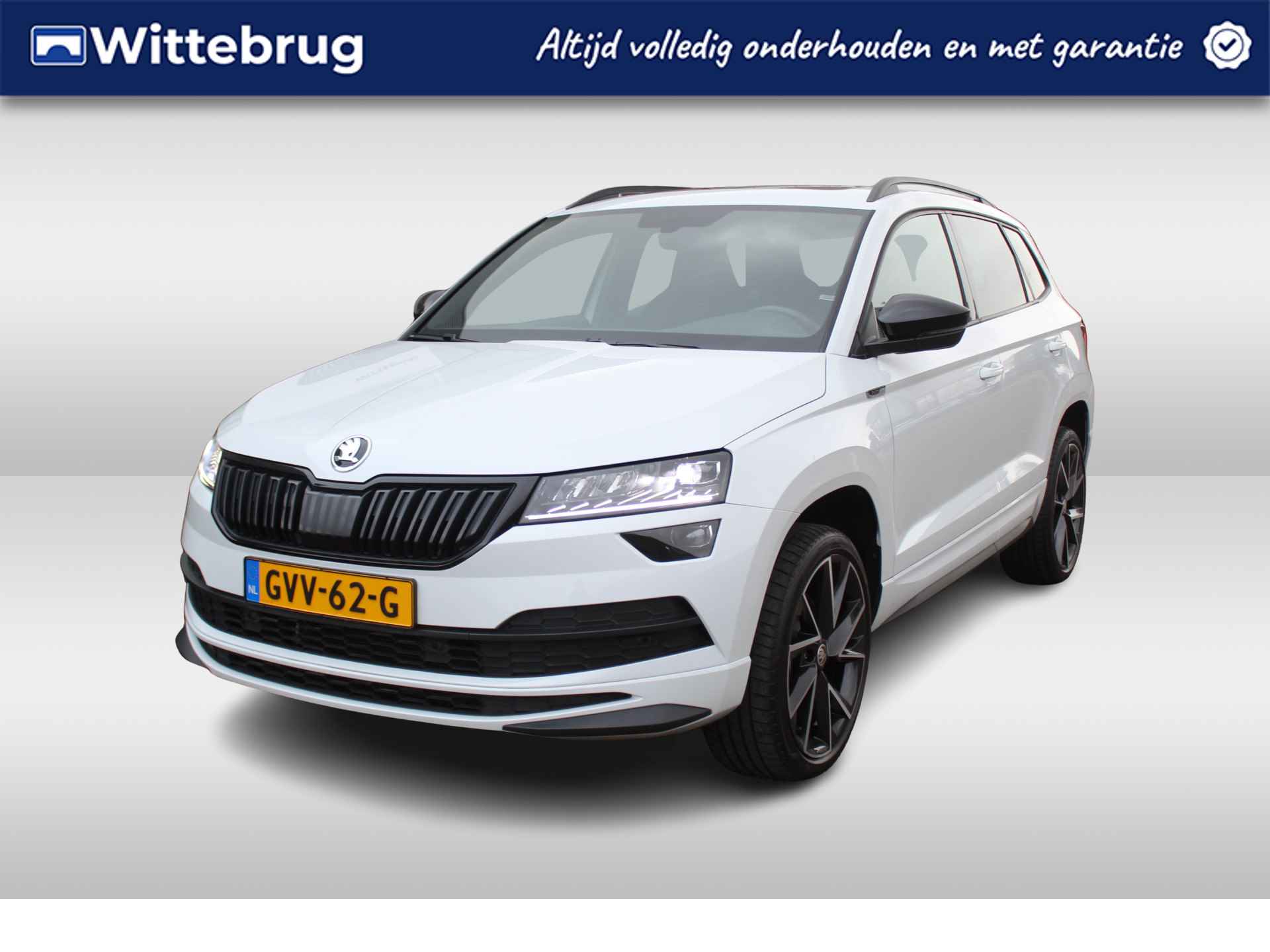 Škoda Karoq 1.5 TSI ACT 150pk DSG Sportline / 19"LMV / APP.Connect / CAMERA / PANODAK / Full LED / Stoelverwarming V+A - 1/38