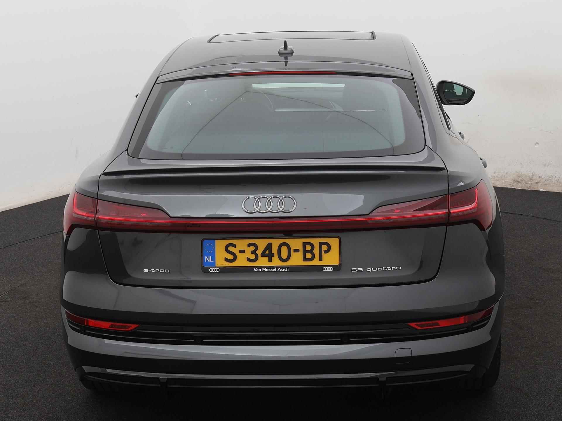 Audi e-tron Sportback 55 quattro S edition 95 kWh | S-line | Navigatiesysteem | Glazen Panoramdak | Optiepakket Zwart | Achteruitrijcamera | Stuurwiel verwarmd | - 5/27