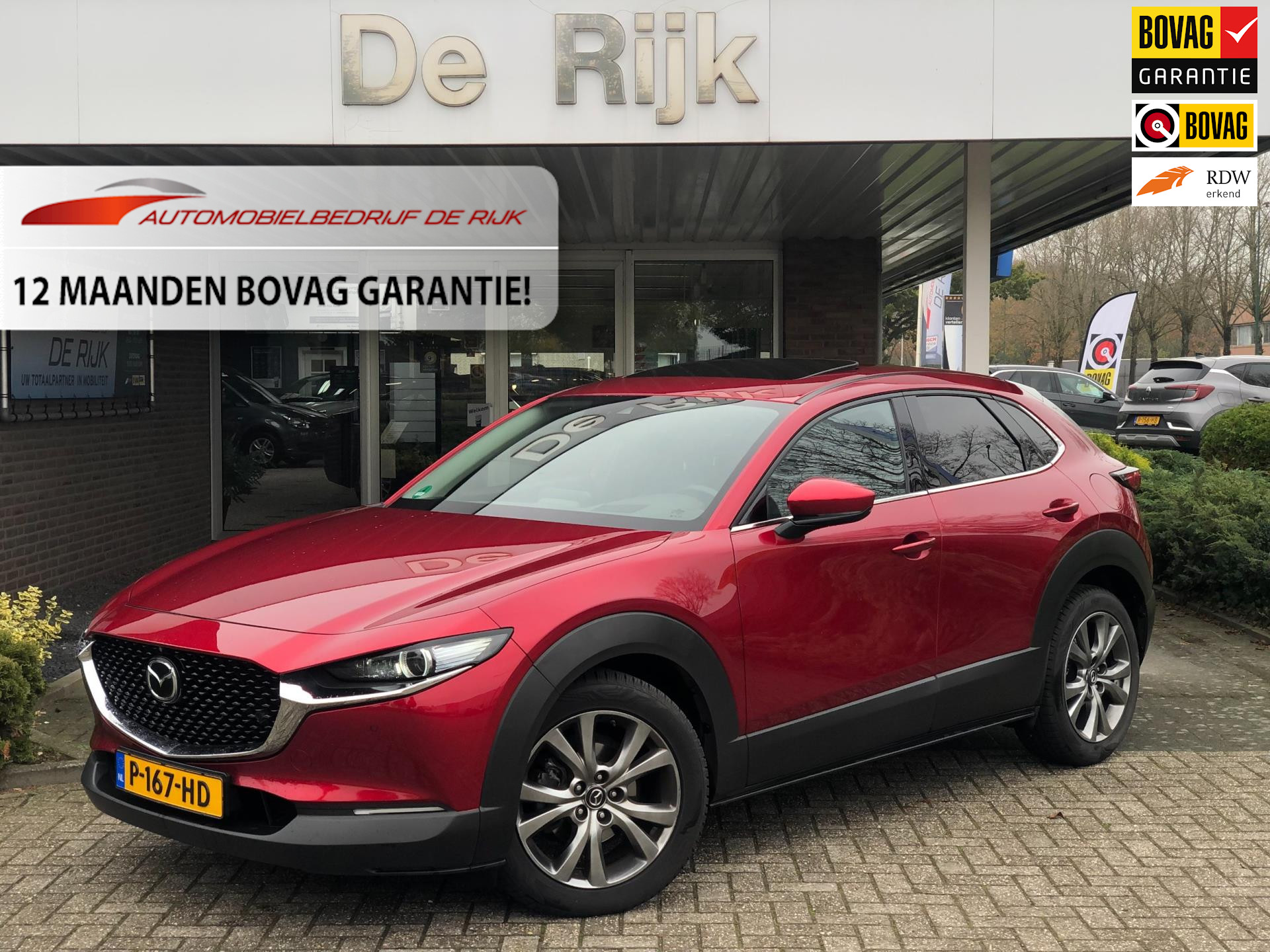 Mazda CX-30 2.0 e-SkyActiv-X M Hybrid Luxury | Schuifdak, Leder, 360Camera, Stoel+Stuurverw., El. A.klep | Dealeronderhouden |