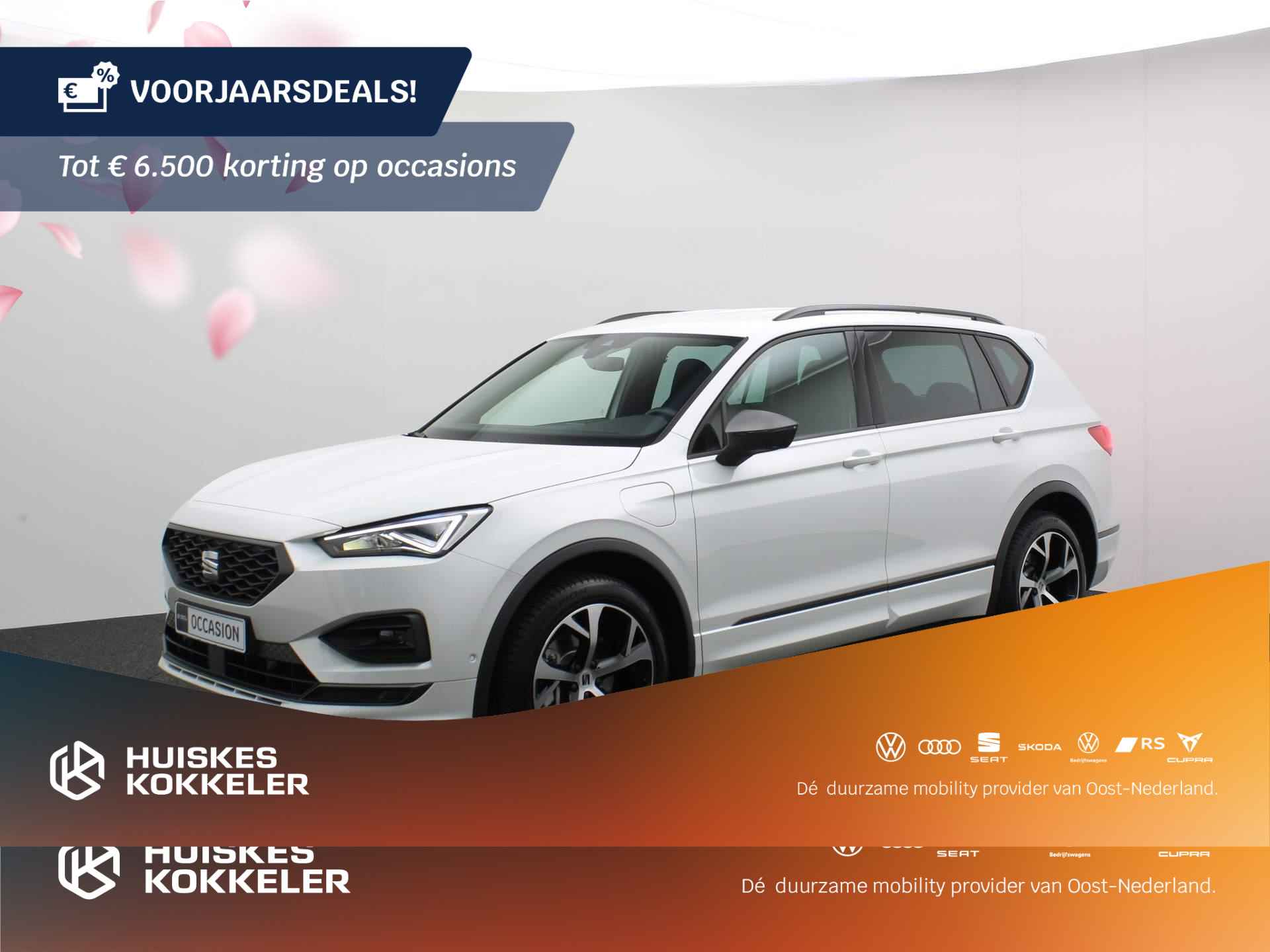 SEAT Tarraco FR Business 1.4 TSI e-Hybrid 245pk DSG Automaat Adaptive cruise control, Navigatie, Achteruitrijcamera, LED verlichting, Stuurwiel verwarmd, Parkeersensoren