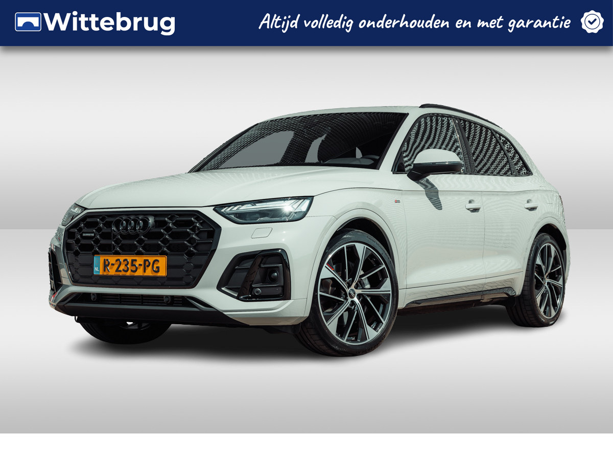 Audi Q5 50 TFSI e 299pk S edition | Krijtgrijs Porsche kleur | Panoramadak | Luchtvering | Bang & Olufsen | Tour + City pakket | Matrix | Elektr. stoelen | 21" LM velgen