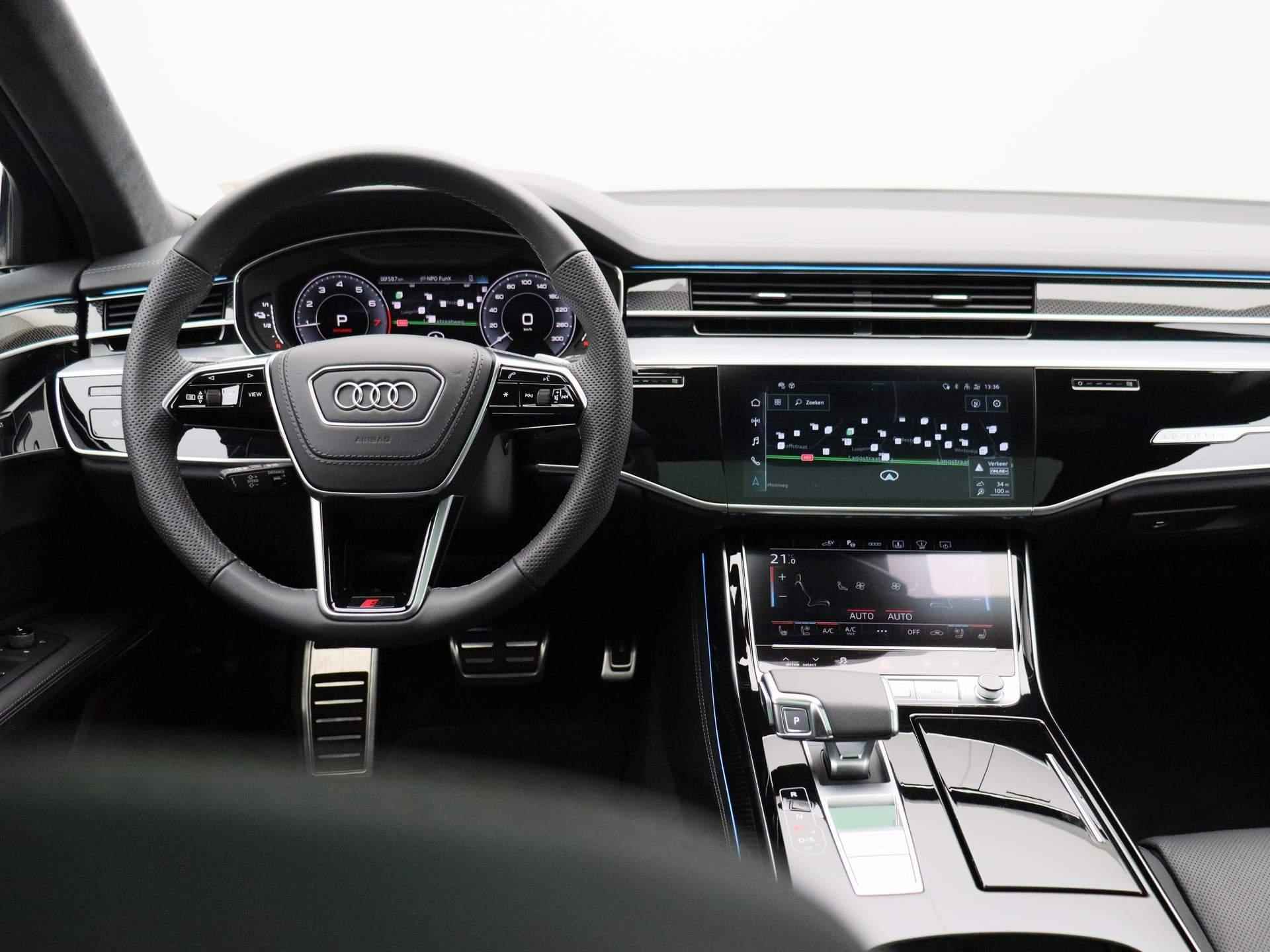 Audi A8 60 TFSI e quattro Lang 462 PK | S-line | Automaat | Navigatie | 360 Camera | Panoramadak | Adaptive Cruise Control | Luchtvering | Stoelventilatie | Stoelverwarming | Head-Up Display | HD LED Matrix | Lichtmetalen velgen | - 7/63