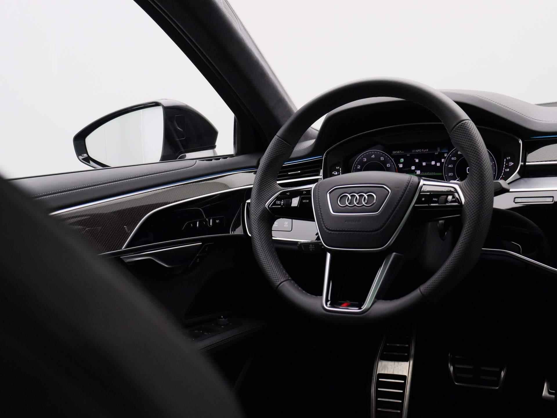 Audi A8 60 TFSI e quattro Lang 462 PK | S-line | Automaat | Navigatie | 360 Camera | Panoramadak | Adaptive Cruise Control | Luchtvering | Stoelventilatie | Stoelverwarming | Head-Up Display | HD LED Matrix | Lichtmetalen velgen | - 10/63