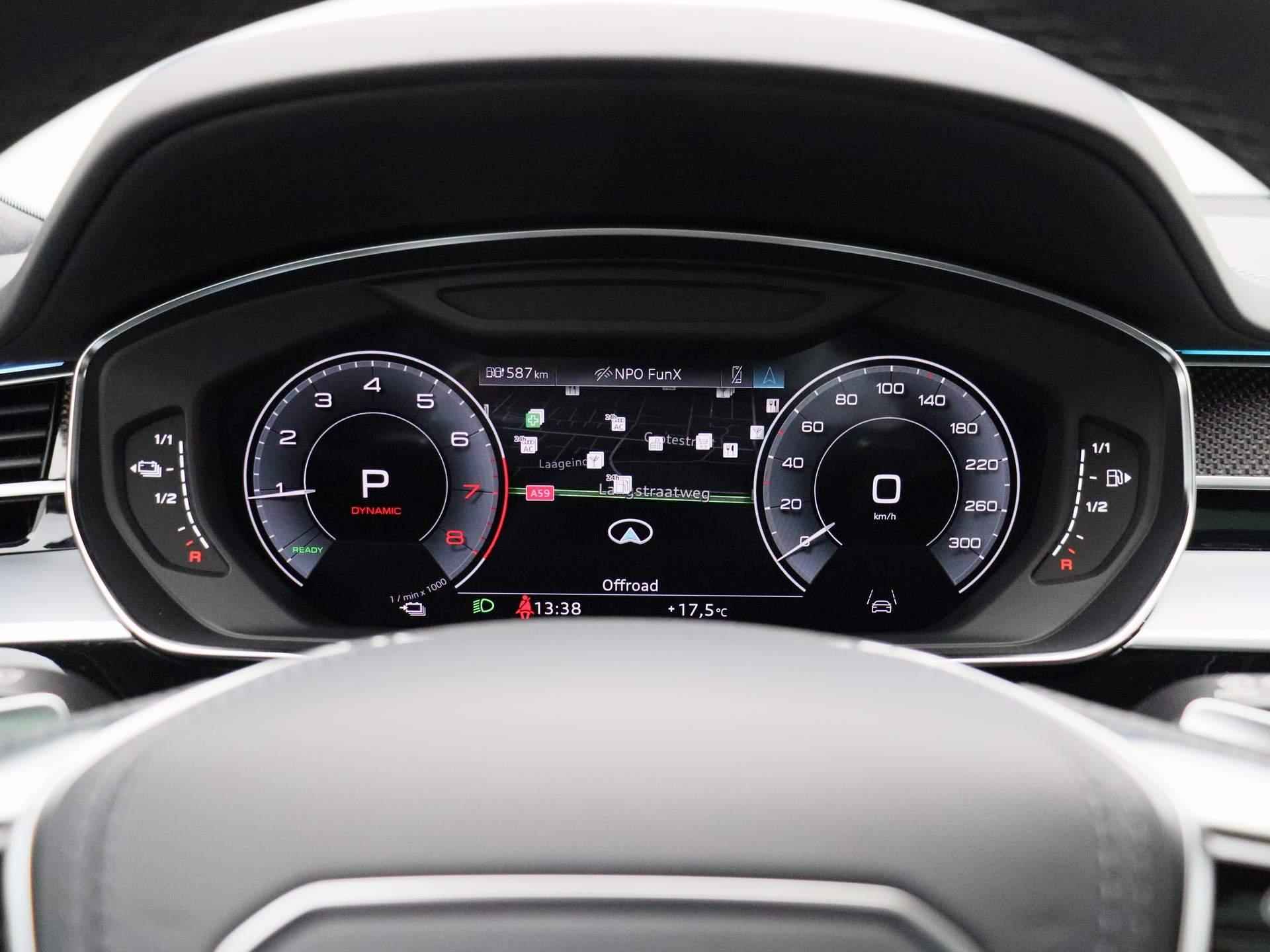 Audi A8 60 TFSI e quattro Lang 462 PK | S-line | Automaat | Navigatie | 360 Camera | Panoramadak | Adaptive Cruise Control | Luchtvering | Stoelventilatie | Stoelverwarming | Head-Up Display | HD LED Matrix | Lichtmetalen velgen | - 19/63