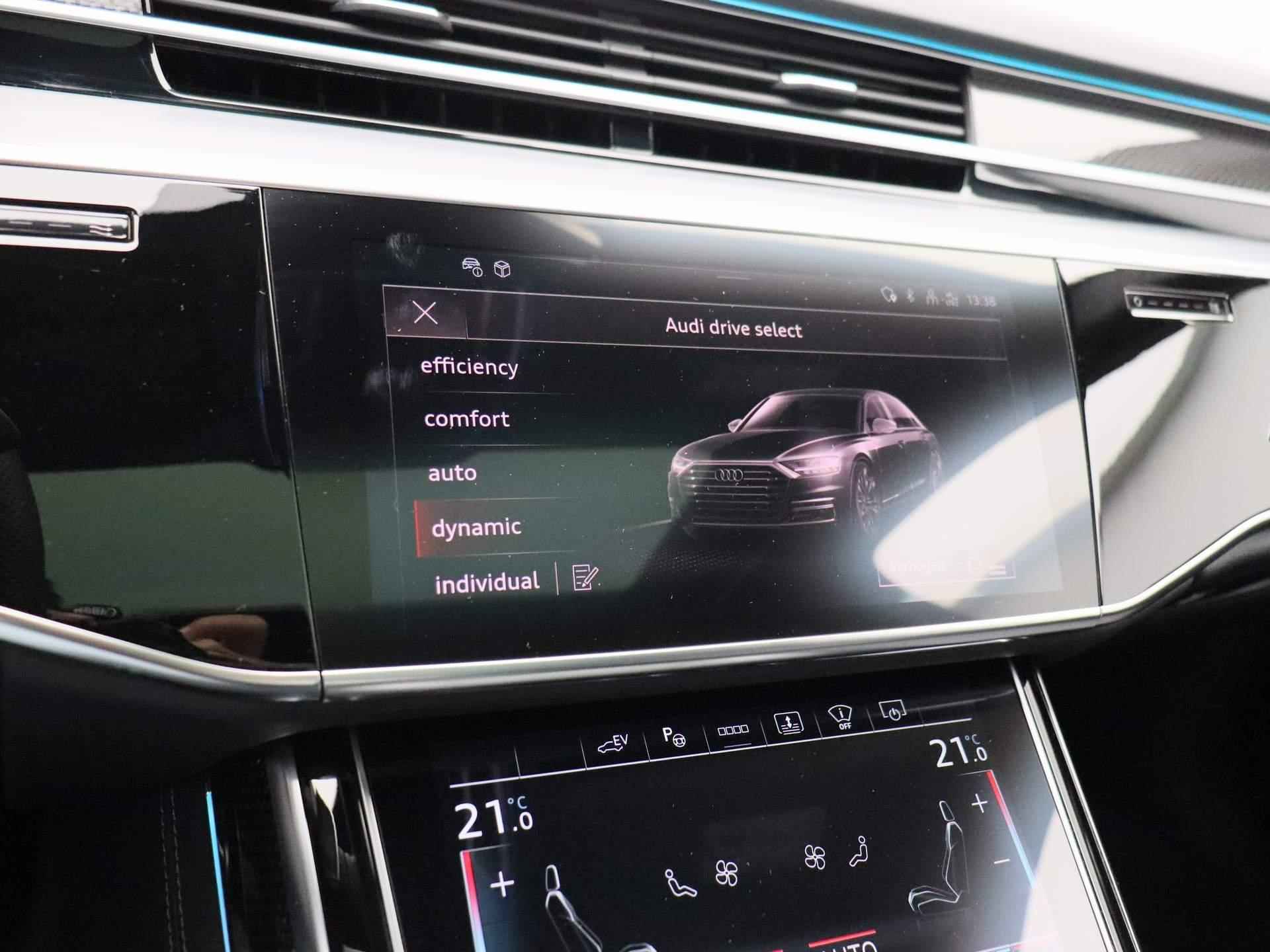 Audi A8 60 TFSI e quattro Lang 462 PK | S-line | Automaat | Navigatie | 360 Camera | Panoramadak | Adaptive Cruise Control | Luchtvering | Stoelventilatie | Stoelverwarming | Head-Up Display | HD LED Matrix | Lichtmetalen velgen | - 36/63