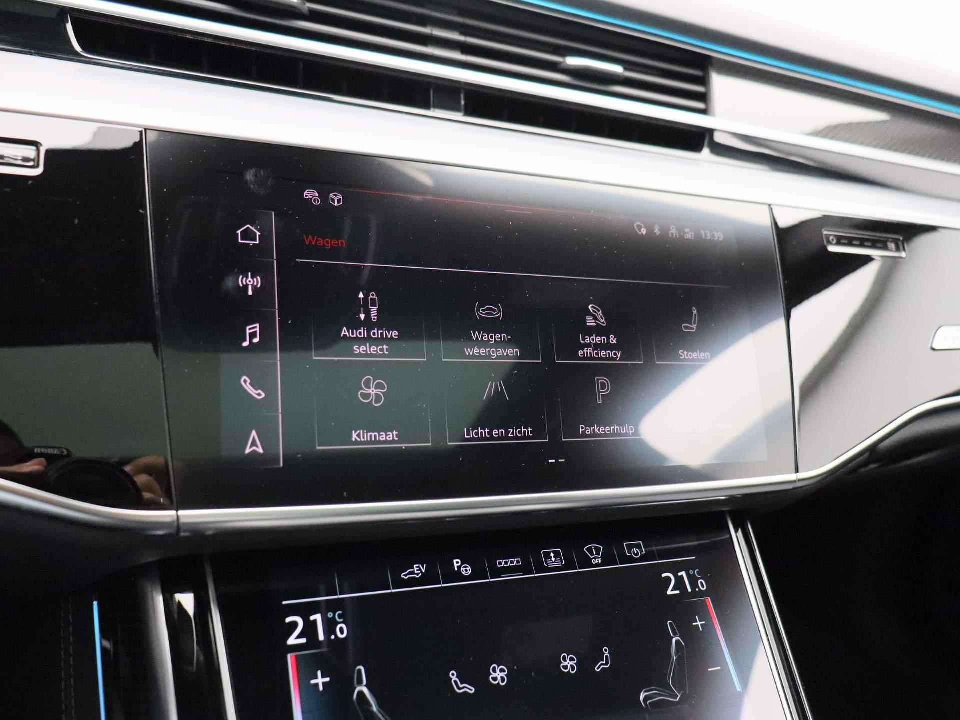 Audi A8 60 TFSI e quattro Lang 462 PK | S-line | Automaat | Navigatie | 360 Camera | Panoramadak | Adaptive Cruise Control | Luchtvering | Stoelventilatie | Stoelverwarming | Head-Up Display | HD LED Matrix | Lichtmetalen velgen | - 39/63