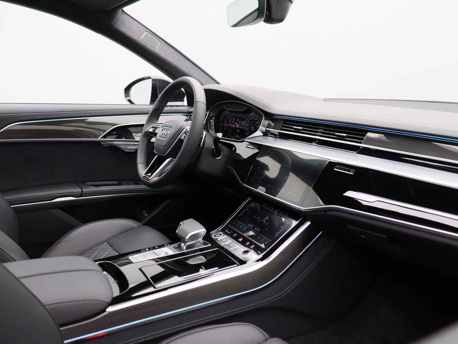 Audi A8 60 TFSI e quattro Lang 462 PK | S-line | Automaat | Navigatie | 360 Camera | Panoramadak | Adaptive Cruise Control | Luchtvering | Stoelventilatie | Stoelverwarming | Head-Up Display | HD LED Matrix | Lichtmetalen velgen | - 54/63