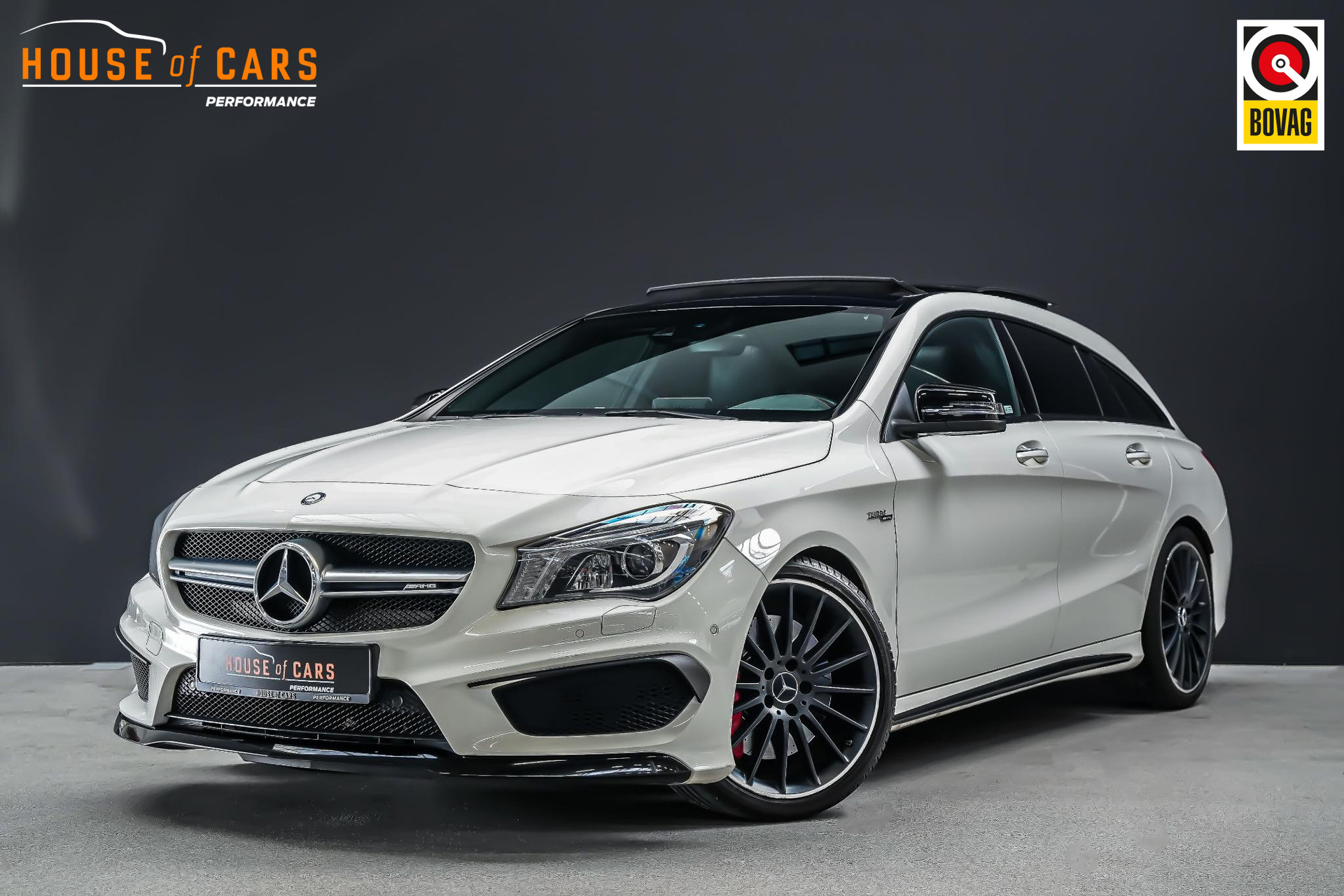 Mercedes-Benz CLA-klasse Shooting Brake 45 AMG 360pk 4MATIC OrangeArt Edition AUTOMAAT |panoramadak|BLIS|elk. achterklep|parkeersensoren en camera|stoelverwarming|navi|cruise control|19"|