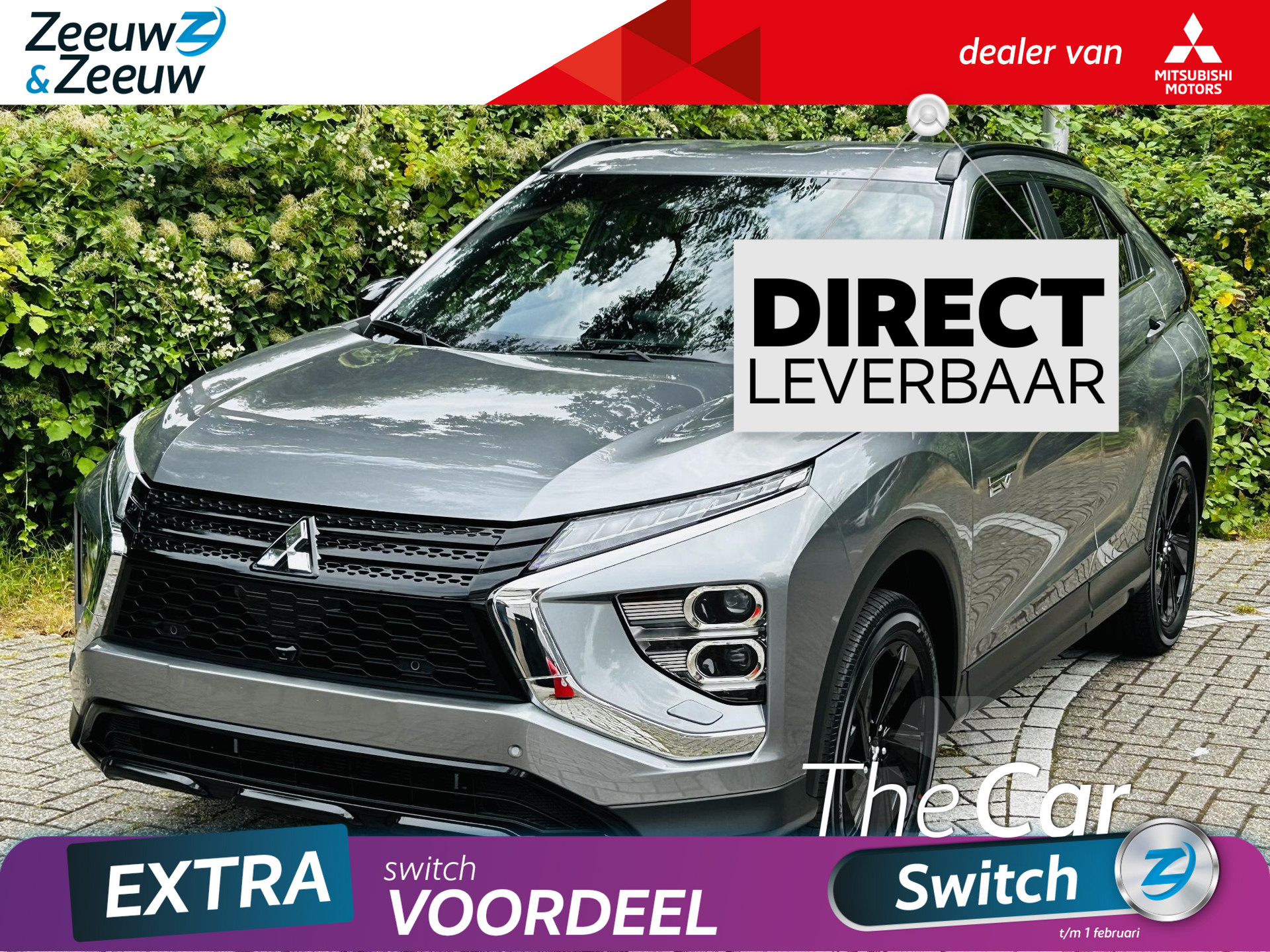 Mitsubishi Eclipse Cross 2.4 PHEV Black Edition | € 8500 ,- VOORRAAD KORTING | AUTOMAAT | BLINDSPOT | NOODREMSYSTEEM | 4X4 | 360 GRADEN CAMERA | STOEL & STUURVERWARING |