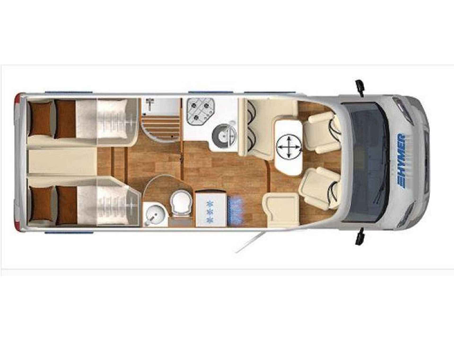 Hymer Tramp 578 GL  - 2 APARTE BEDDEN - 23/25