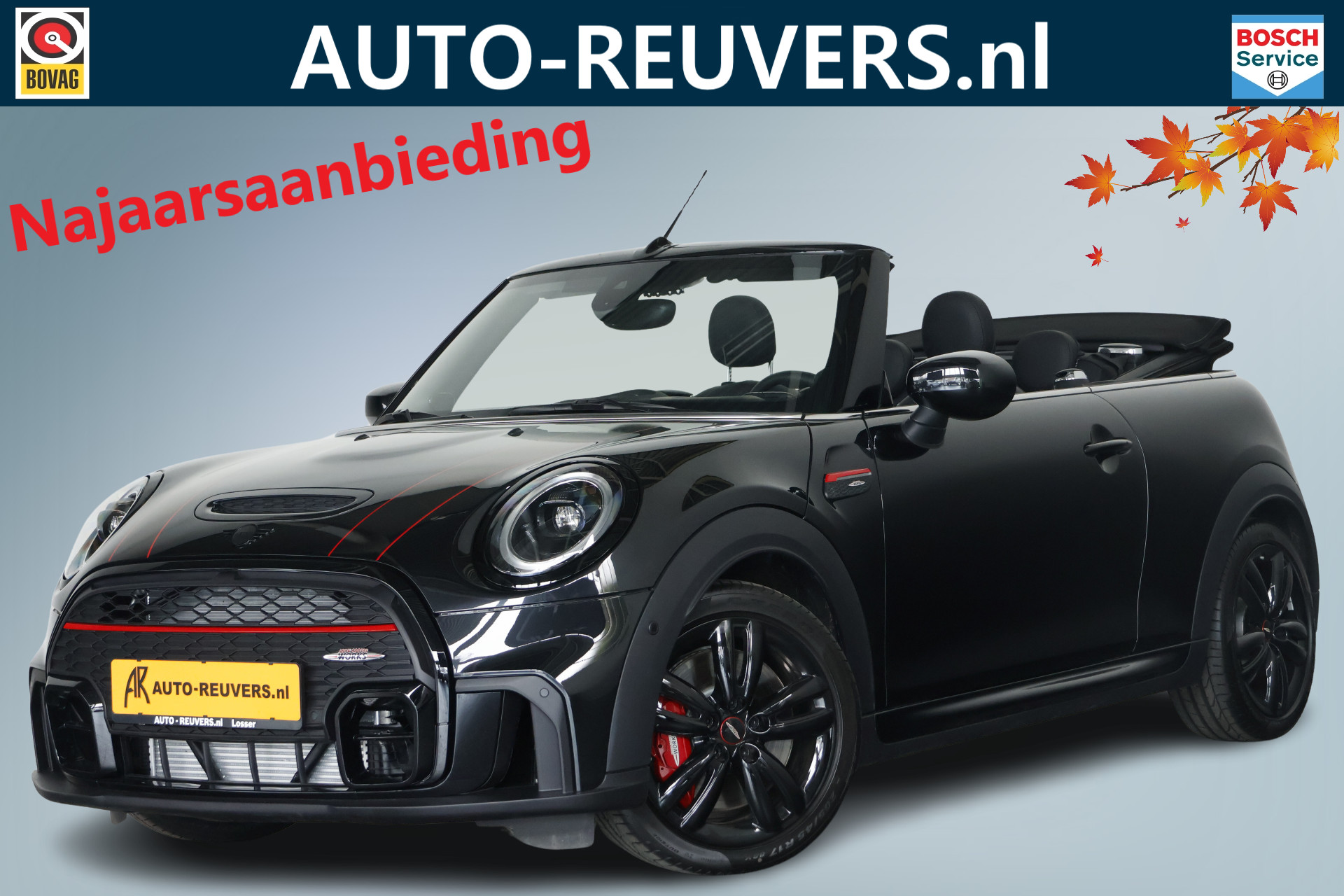 MINI Cabrio 2.0 John Cooper Works JCW Pack 232 pK  Navi / Carplay / Leder / Automaat / ACC / LED