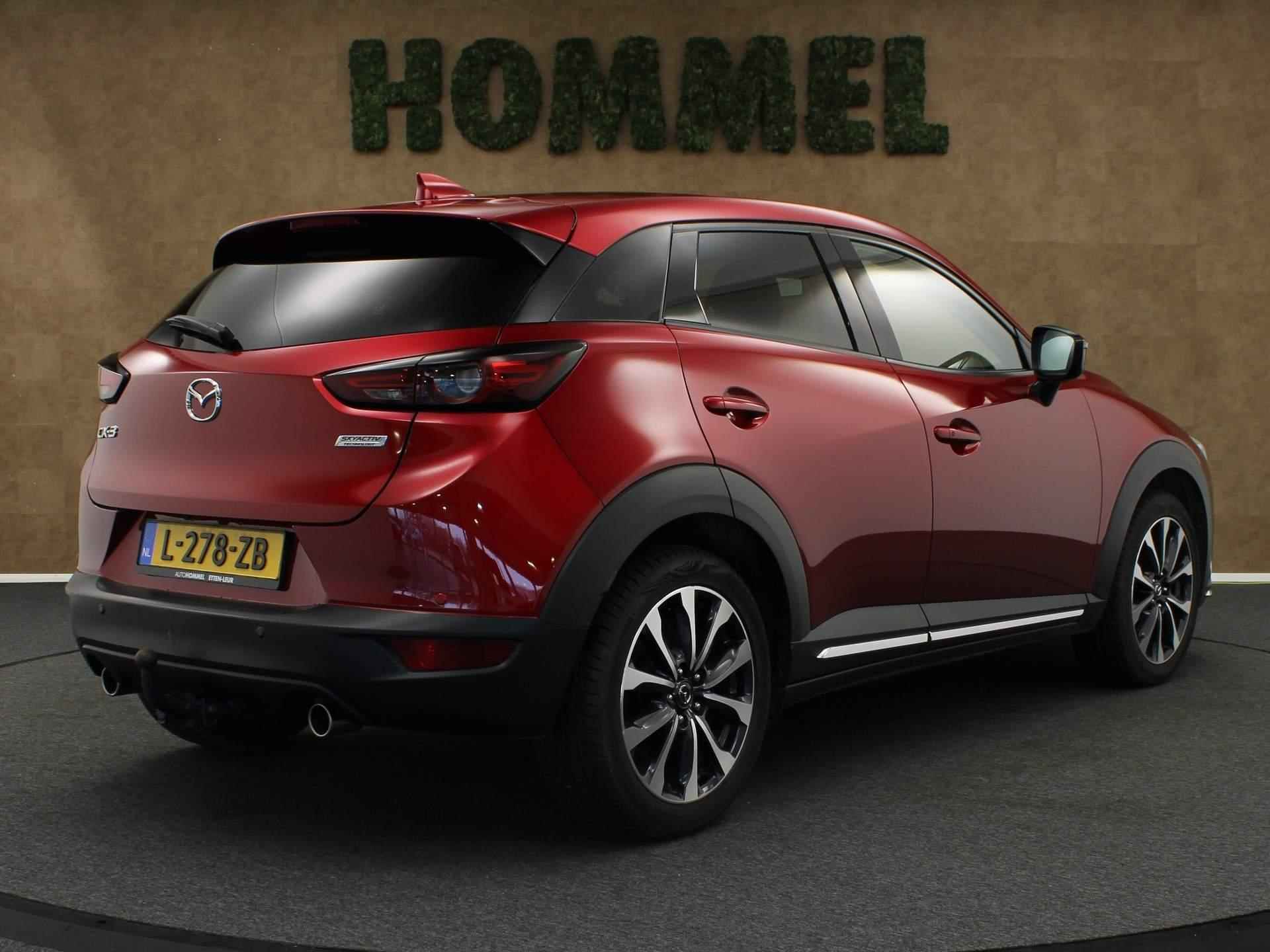 Mazda CX-3 2.0 SkyActiv-G 120 GT-M -NAVIGATIE - VASTE TREKHAAK- TREKGEWICHT 1200 KG- CLIMATE CONTROL - HEAD UP DISPLAY - VOORSTOELEN VERWARMD - PARKEERSENSOREN VOOR/ ACHTER - BLUETOOTH - 18 INCH LICHT METALEN VELGEN - 2/42