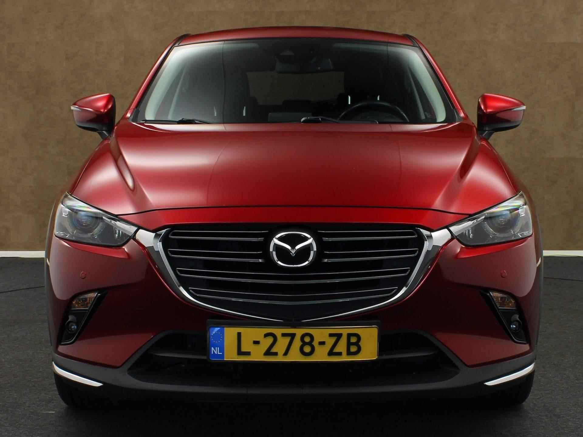 Mazda CX-3 2.0 SkyActiv-G 120 GT-M -NAVIGATIE - VASTE TREKHAAK- TREKGEWICHT 1200 KG- CLIMATE CONTROL - HEAD UP DISPLAY - VOORSTOELEN VERWARMD - PARKEERSENSOREN VOOR/ ACHTER - BLUETOOTH - 18 INCH LICHT METALEN VELGEN - 6/42