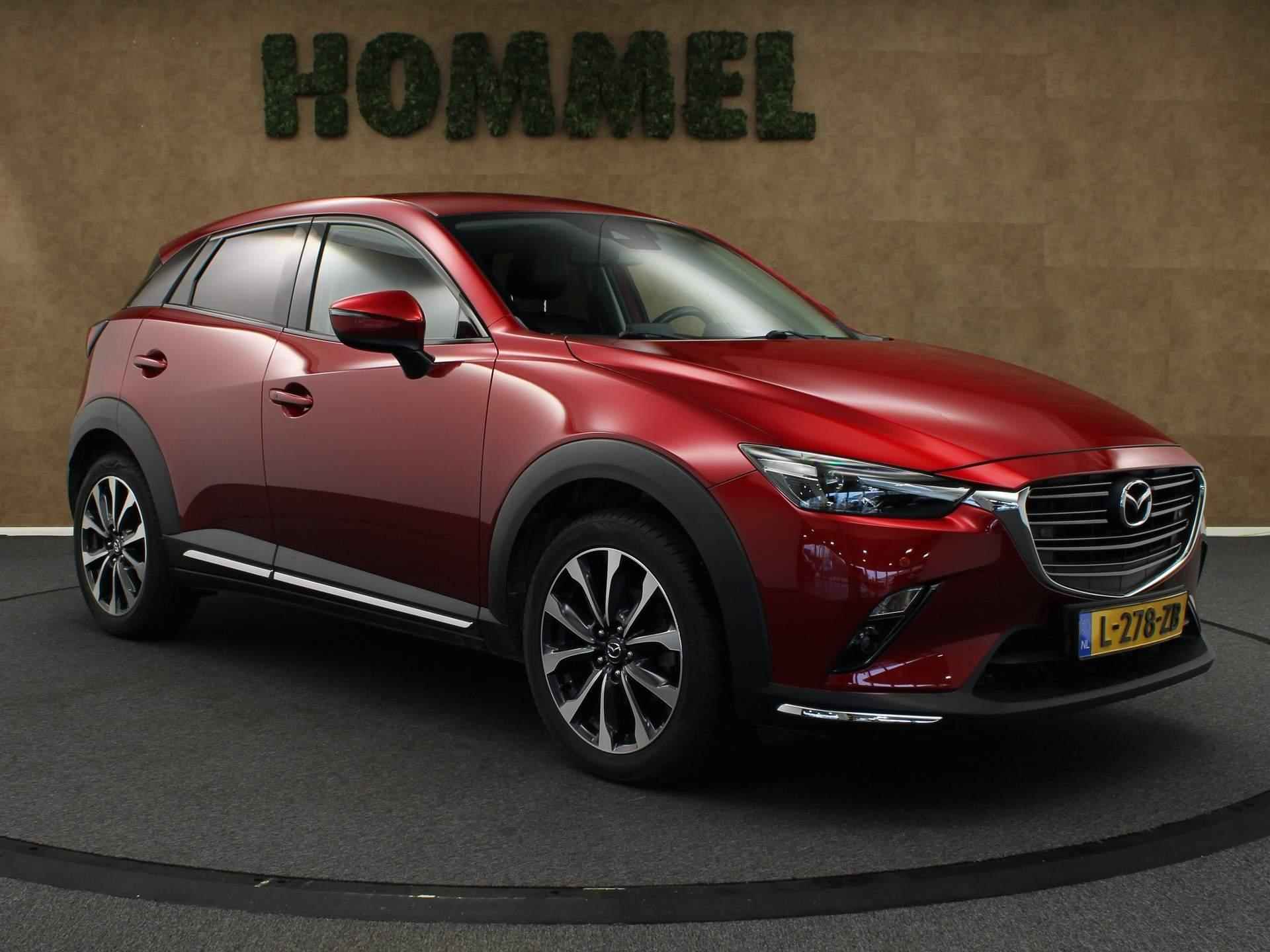 Mazda CX-3 2.0 SkyActiv-G 120 GT-M -NAVIGATIE - VASTE TREKHAAK- TREKGEWICHT 1200 KG- CLIMATE CONTROL - HEAD UP DISPLAY - VOORSTOELEN VERWARMD - PARKEERSENSOREN VOOR/ ACHTER - BLUETOOTH - 18 INCH LICHT METALEN VELGEN - 10/42