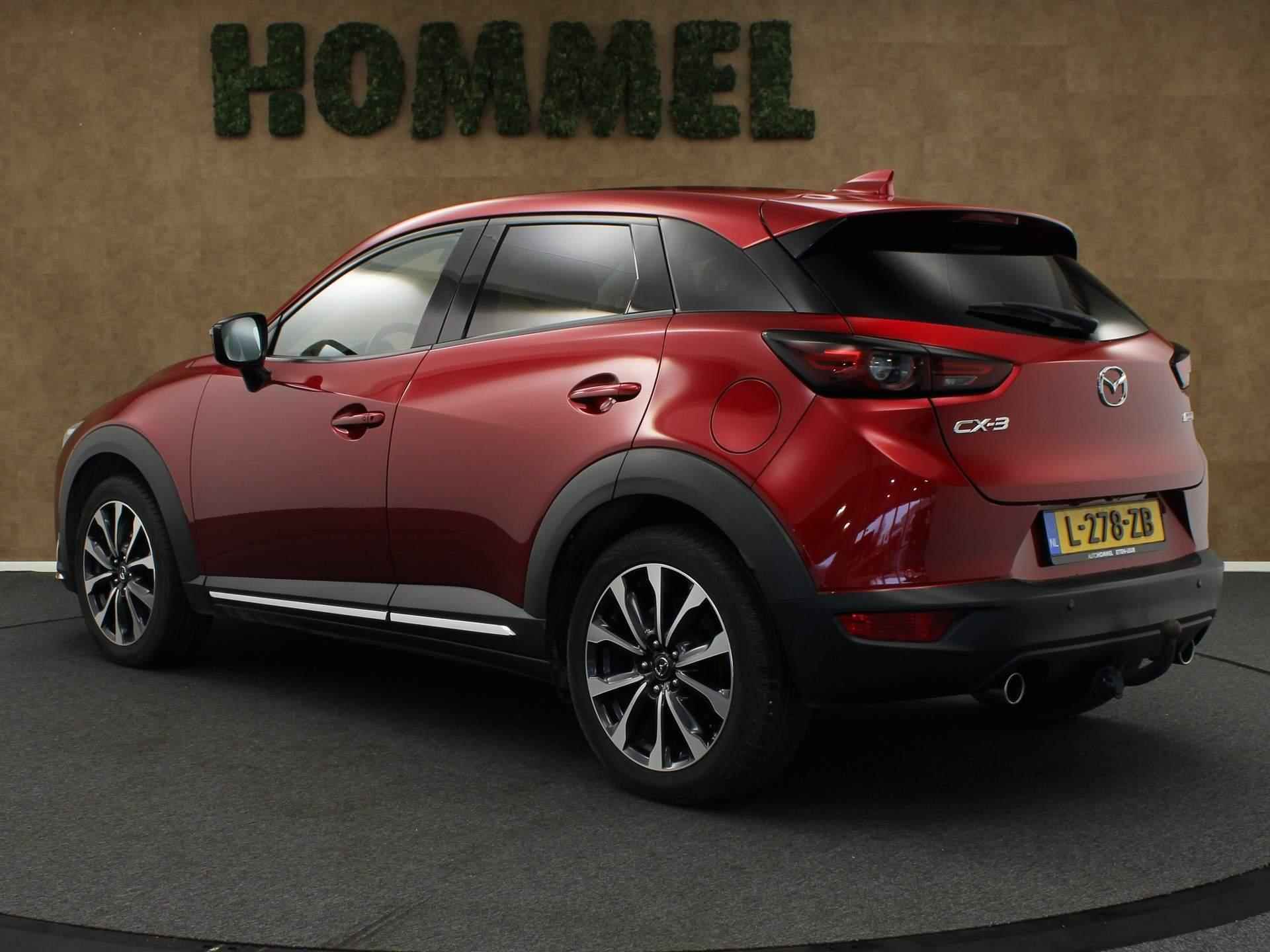 Mazda CX-3 2.0 SkyActiv-G 120 GT-M -NAVIGATIE - VASTE TREKHAAK- TREKGEWICHT 1200 KG- CLIMATE CONTROL - HEAD UP DISPLAY - VOORSTOELEN VERWARMD - PARKEERSENSOREN VOOR/ ACHTER - BLUETOOTH - 18 INCH LICHT METALEN VELGEN - 11/42