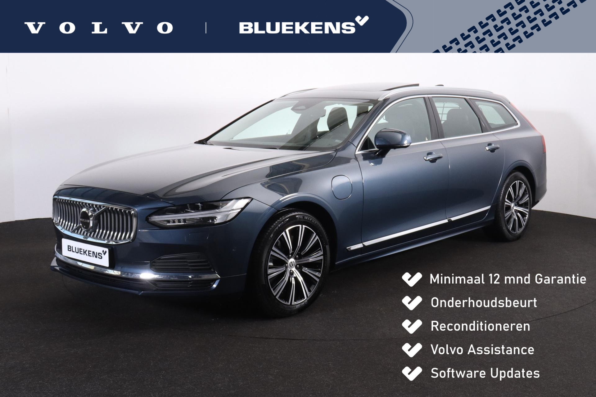 Volvo V90 T6 AWD Inscription LONG RANGE - Panoramisch schuif-/kanteldak - Intellisafe Assist / Surround - Head-up Display - Harman Kardon - Nappaleder - Verwarmbare voorstoelen - Verwarmbaar stuurwiel - Trekhaak semi elektrisch inklapbaar - 360º Camera