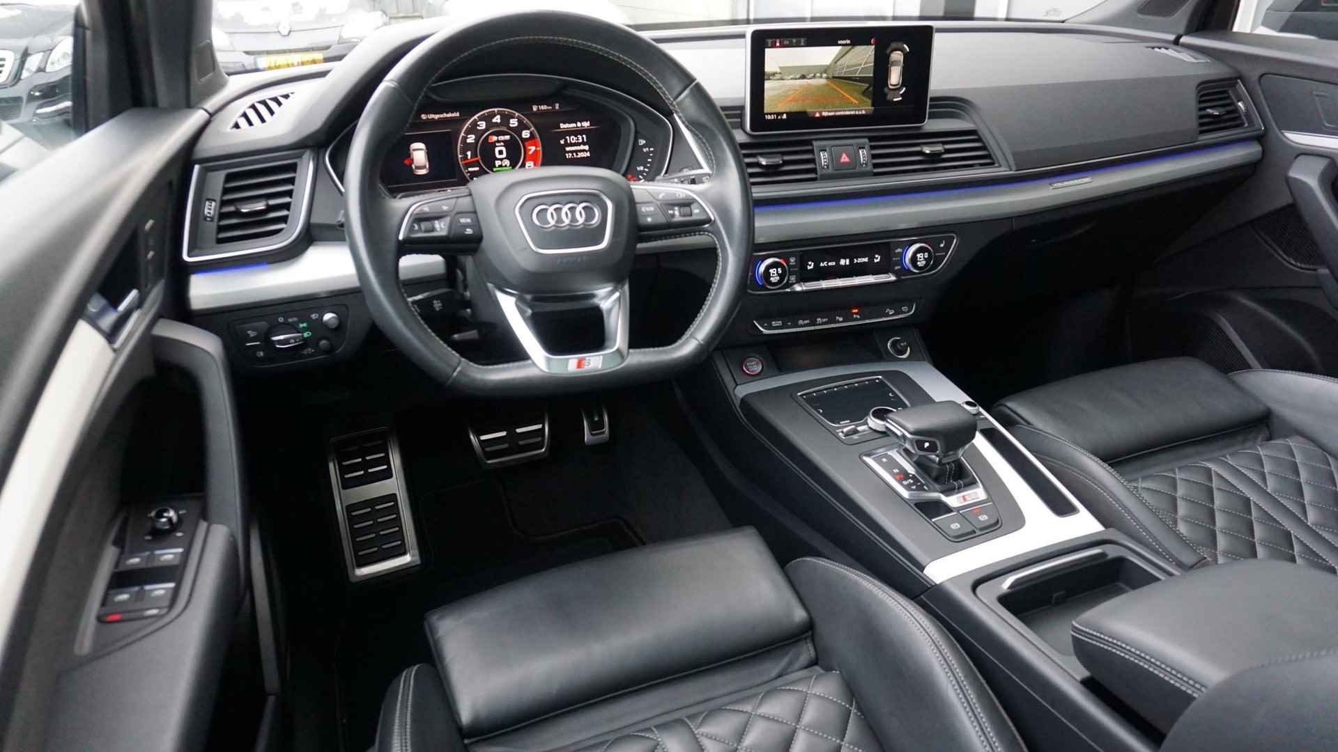 Audi SQ5 3.0 TFSI 354pk Quattro Pano.Dak Nappa Leder 360-View 22inch LM B&O Standkachel Luchtvering *Navarra Blauw* *Complete SQ5* - 9/86