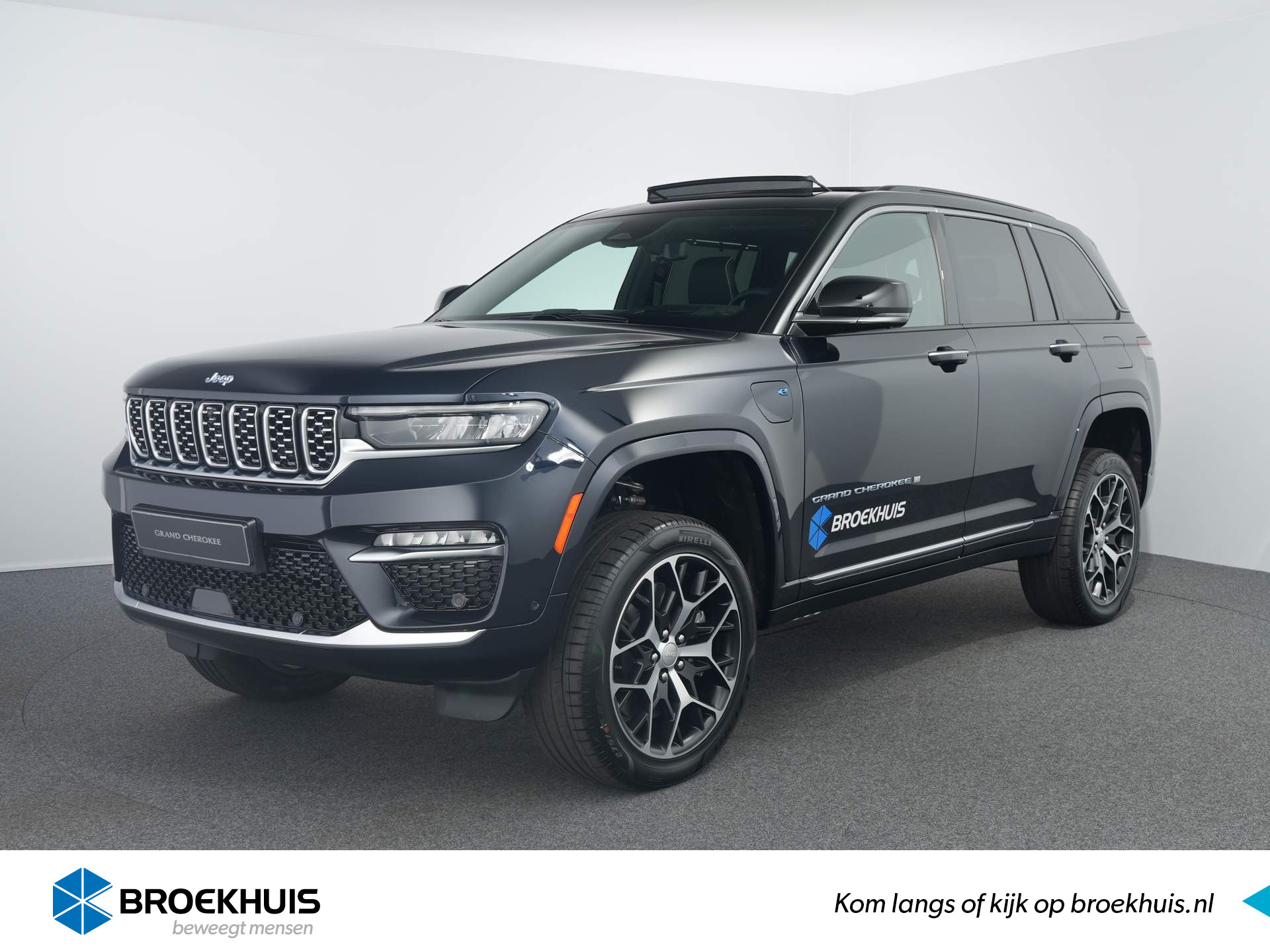 Jeep Grand Cherokee 2.0 Summit Reserve 4xe | Lederen bekleding met stoelverwarming, koeling en massagefunctie | Luchtvering | 360 camera | Head-up display | Panoramisch schuif-kanteldak | Adaptieve cruise controle met pilot assist