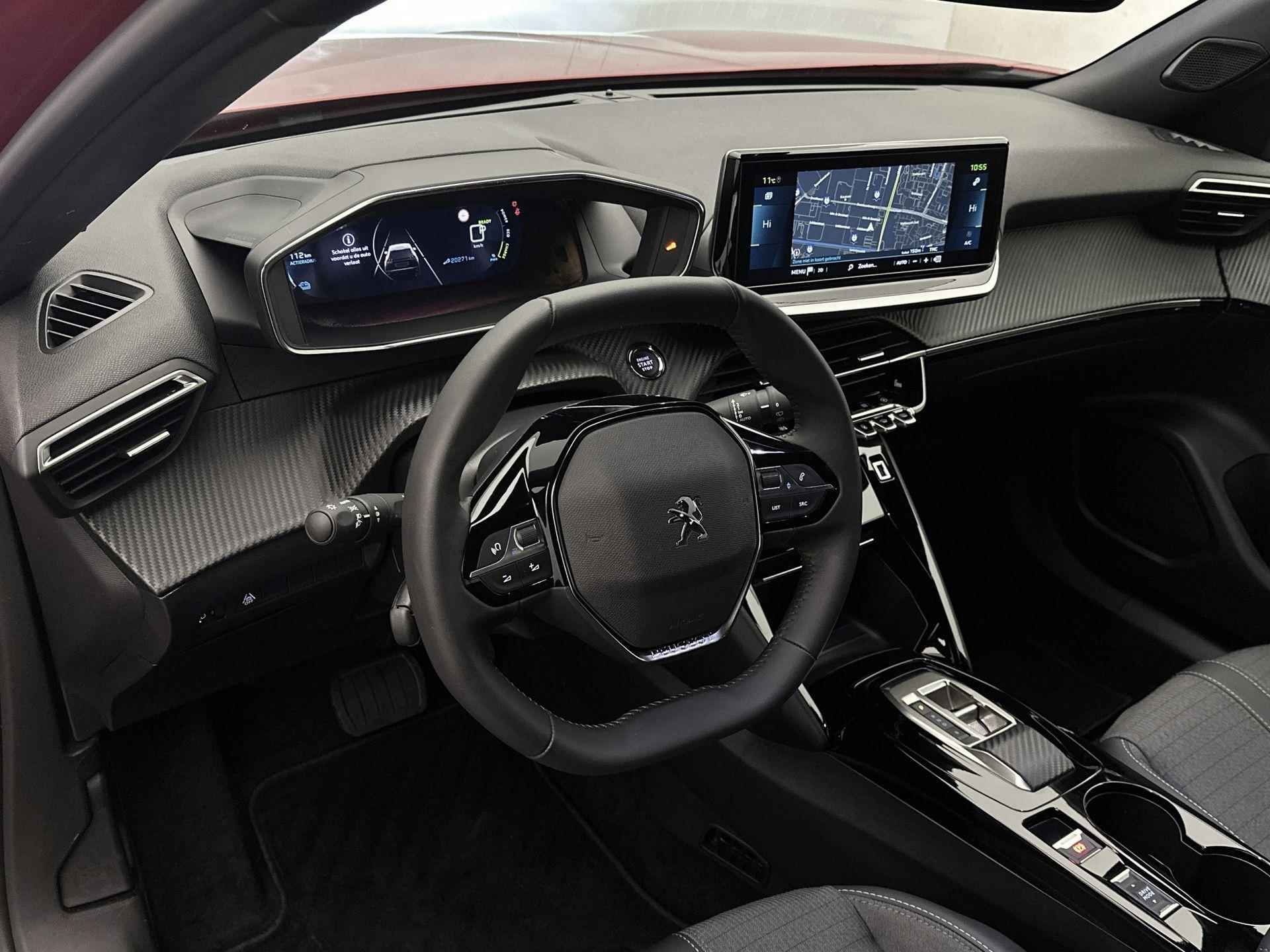 Peugeot e-2008 SUV Allure Pack 50 kWh 136pk Automaat | Navigatie | 3-fase laden | Achteruitrijcamera | Stoelverwarming | 3D Cockpit | Climate Control | Cruise Control | Parkeersensoren | Keyless | Bluetooth | Apple CarPlay / Android Auto | DAB+ radio | Donker getint glas | 17" lichtmetalen velgen | - 12/35