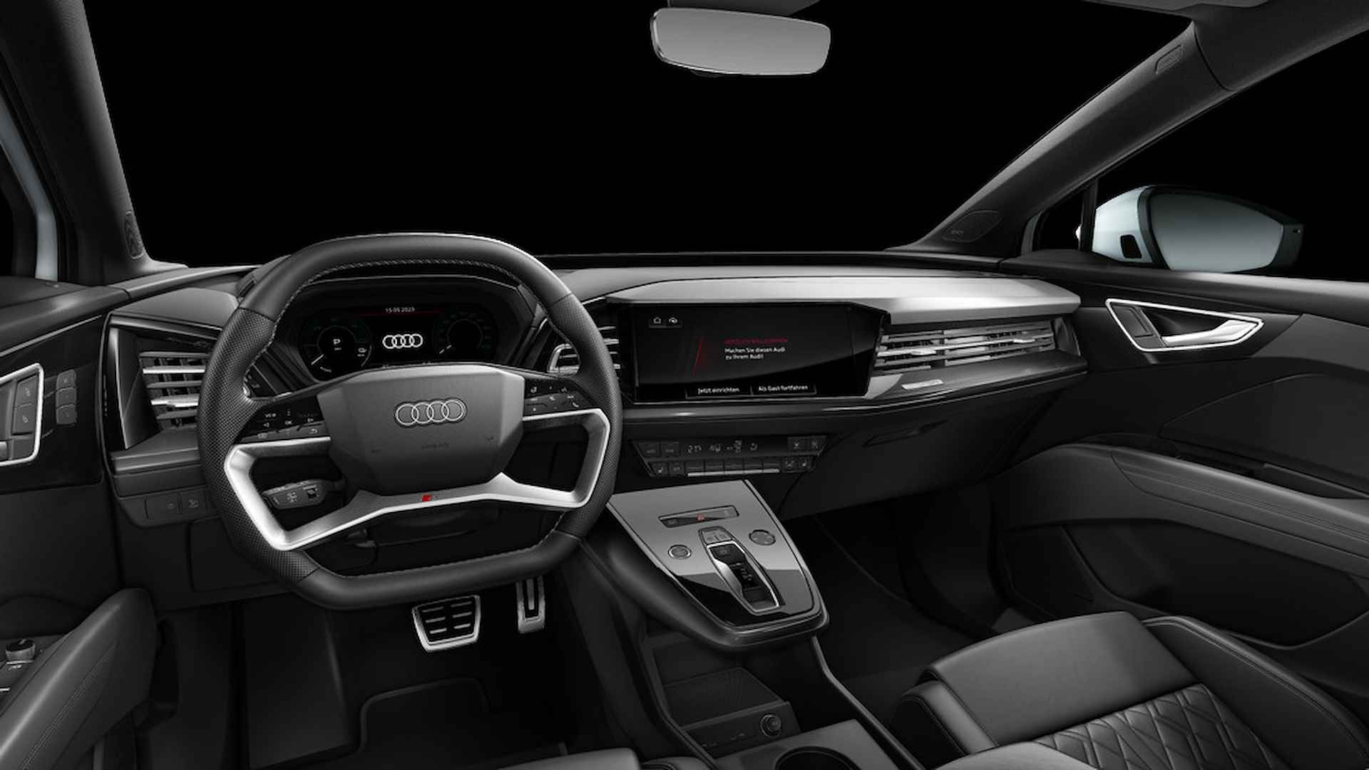 Audi Q4 e-tron 50 quattro S edition 77 kWh 299 PK | Nieuw | Fabrieksgarantie | Navigatie Pro | Sonos Premium | Dynamiekpakket plus | Comfortpakket plus | Comfortsleutel | Veiligheidspakket plus | Achteruitrijcamera | Optiekpakket zwart | Stuurverwarming | Lichtpakket ambient light plus | Verwarmbare voorruit | - 2/4