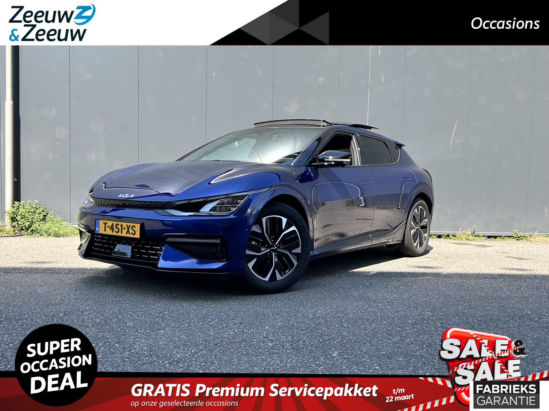 Kia EV6 GT-Line 77.4 kWh 1e Eigenaar | Dealer onderhouden | Schuif-kanteldak | Suede bekleding | Stuur- en stoelverwarming | Stoelventilatie | Fabrieksgarantie t/m 28-10-2030 | BTW auto |  NAP