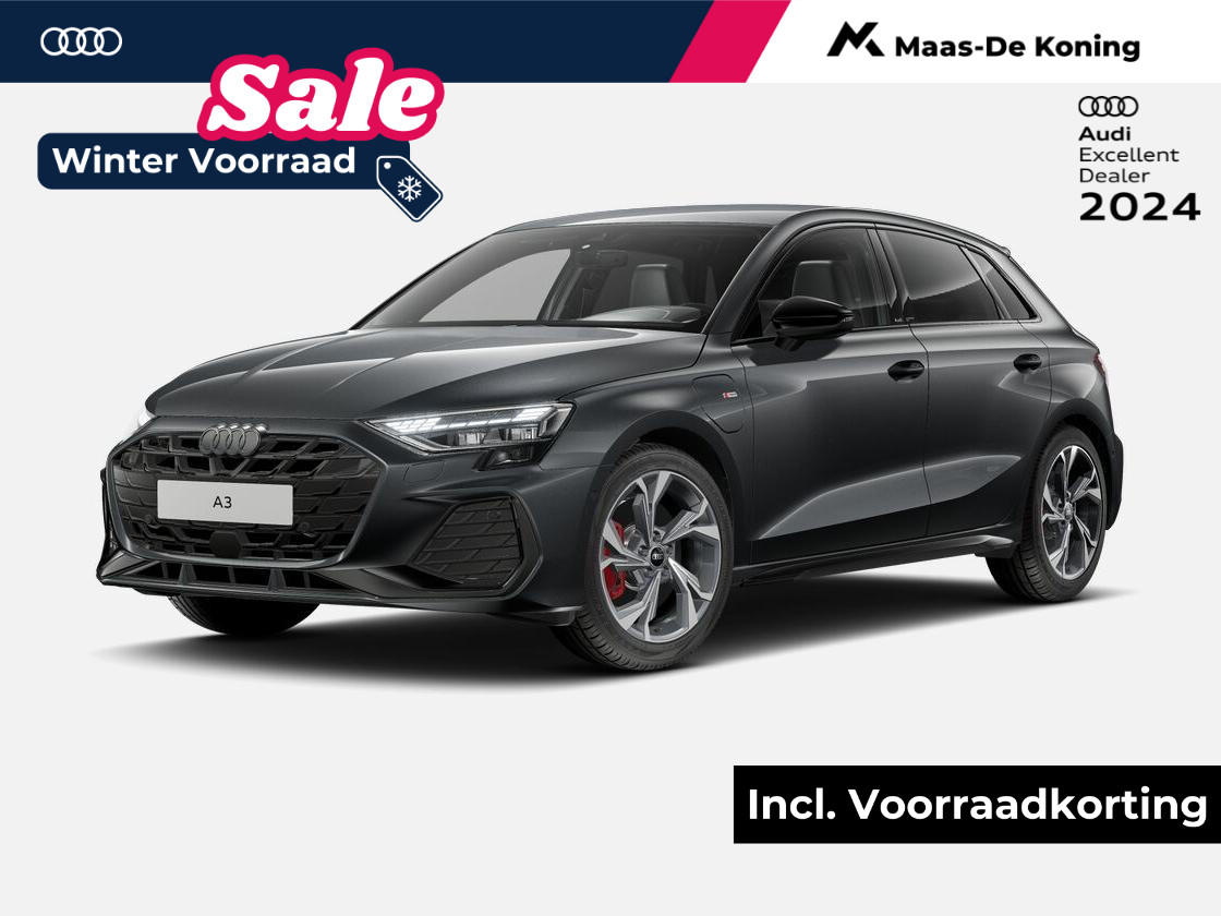 Audi A3 Sportback S edition Competition 45 TFSI e 272 PK · SONOS premium 3D · Comfortsleutel zonder safelock · 18" LM Velgen