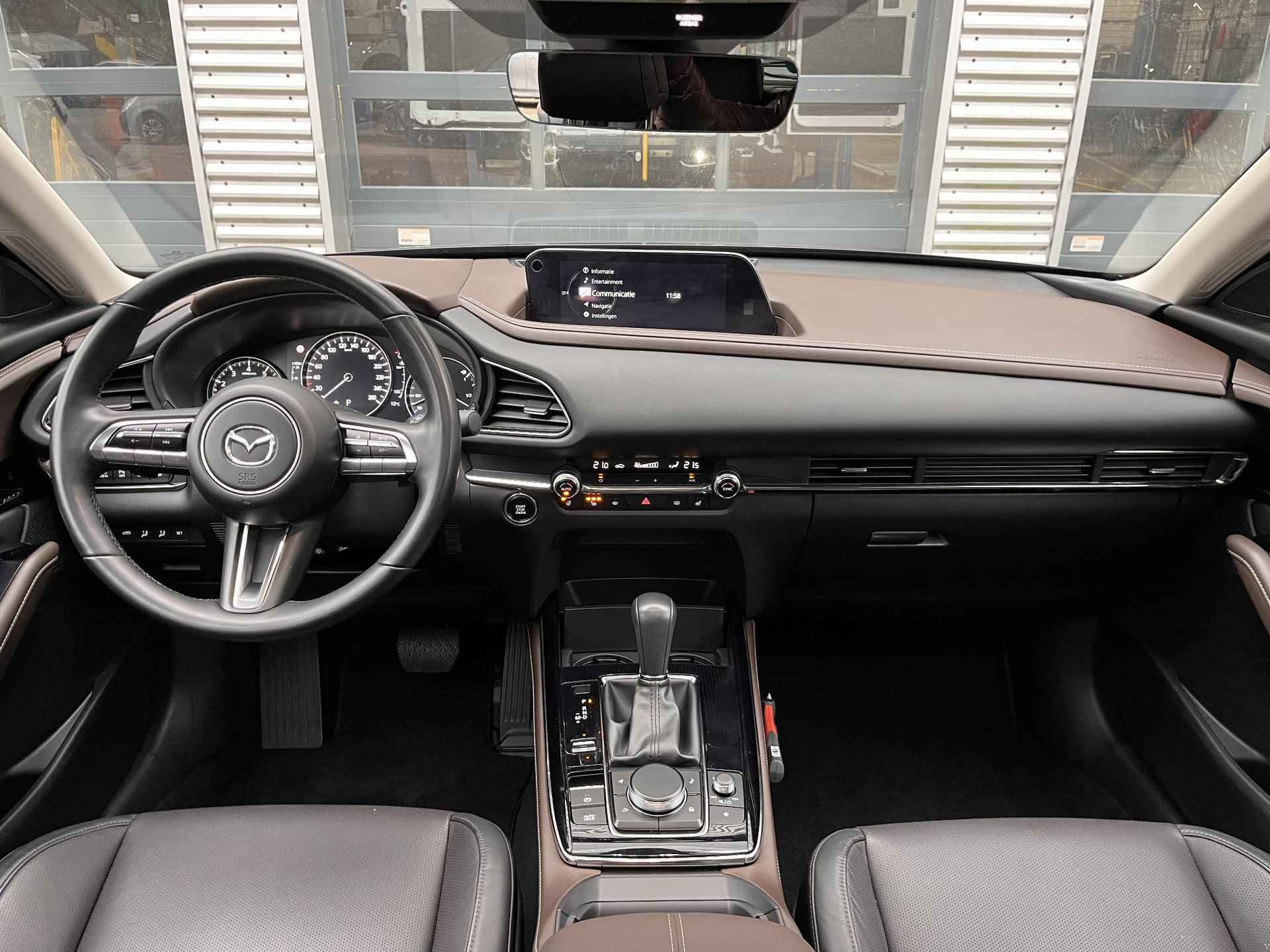 Mazda CX-30 2.0 186PK e-SkyActiv-X M Hybrid Luxury | Schuif/kanteldak | Leder+memory | Ad. Cruise | Stoel/stuurverw. | Bose | El. Klep | LMV 18 inch - 3/28