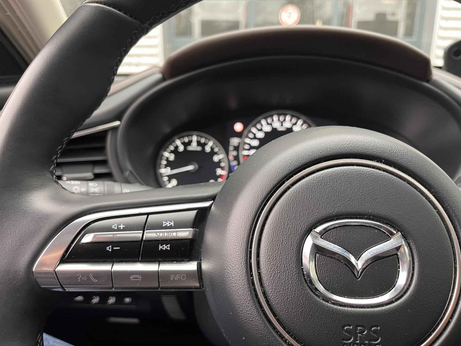 Mazda CX-30 2.0 186PK e-SkyActiv-X M Hybrid Luxury | Schuif/kanteldak | Leder+memory | Ad. Cruise | Stoel/stuurverw. | Bose | El. Klep | LMV 18 inch - 14/28