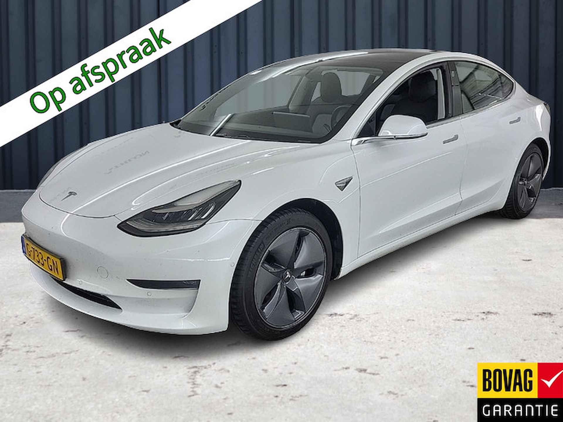 Tesla Model 3 Long Range AWD 75 kWh (461 PK) 1e-Eig, Keurig-Onderh, 12-Mnd-BOVAG, NL-Auto, Trekhaak, Leer, Autopilot, Keyless-Entry/Start, Achteruitrijcamera, Parkeersensoren-V+A, Stoelverwarming-V+A, Bluetooth, Licht-Zicht-Pakket, Lm-Velgen-18Inch, Privacy-Glas - 1/20