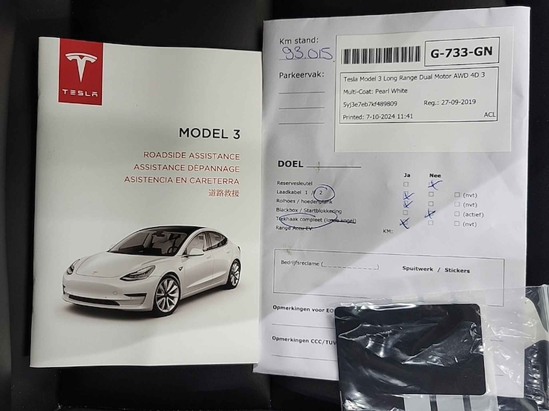 Tesla Model 3 Long Range AWD 75 kWh (461 PK) 1e-Eig, Keurig-Onderh, 12-Mnd-BOVAG, NL-Auto, Trekhaak, Leer, Autopilot, Keyless-Entry/Start, Achteruitrijcamera, Parkeersensoren-V+A, Stoelverwarming-V+A, Bluetooth, Licht-Zicht-Pakket, Lm-Velgen-18Inch, Privacy-Glas - 18/31