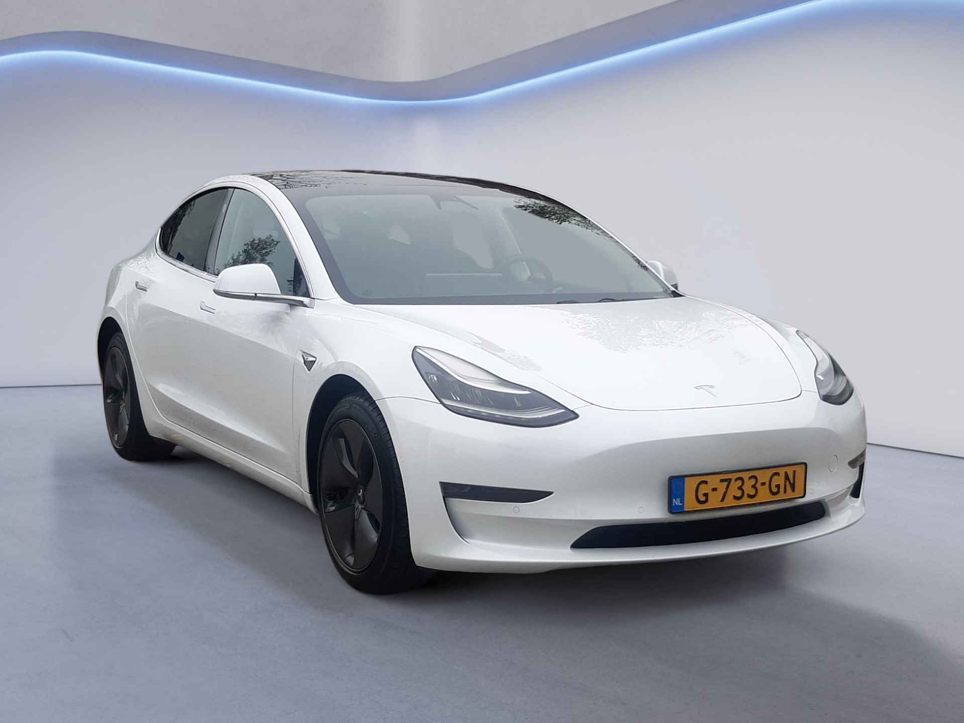 Tesla Model 3 Long Range AWD 75 kWh (461 PK) 1e-Eig, Keurig-Onderh, 12-Mnd-BOVAG, NL-Auto, Trekhaak, Leer, Autopilot, Keyless-Entry/Start, Achteruitrijcamera, Parkeersensoren-V+A, Stoelverwarming-V+A, Bluetooth, Licht-Zicht-Pakket, Lm-Velgen-18Inch, Privacy-Glas - 27/31