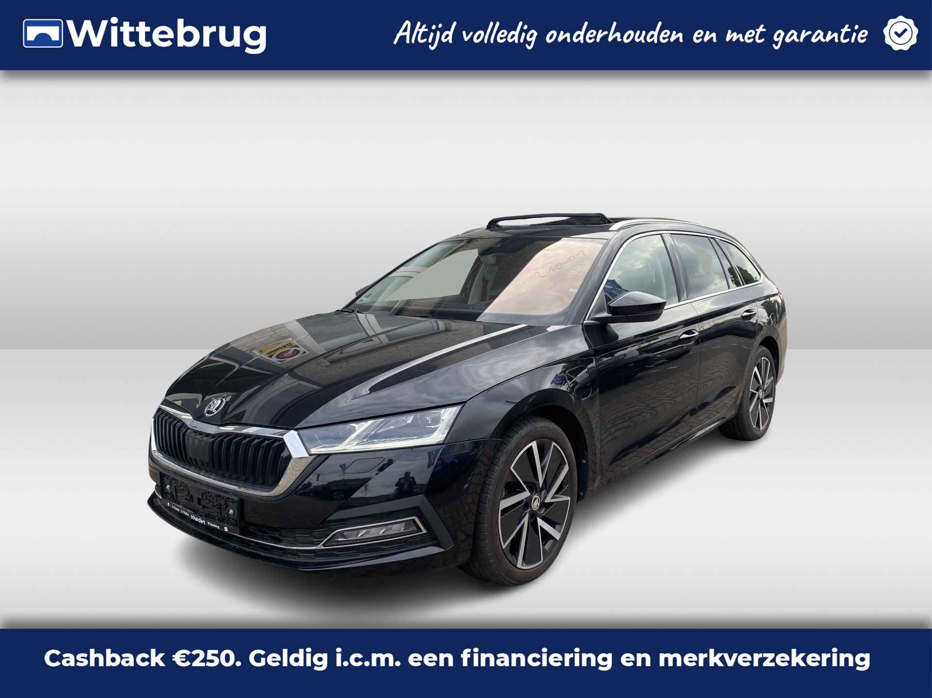 Škoda Octavia Combi 1.4 TSI iV PHEV Style / AUTOMAAT/ PANO/ CAMERA/ PARK. SENSOREN/ DODE HOEK/ LEDEREN MEMORY SEATS/ STOEL VERWARM. V EN A/ STUUR VERWARM./ STOEL VERKOELING/  ADAPT. CRUISE/ APP CONNECT/ NAVI/ DAB/ CLIMA/ - 1/28