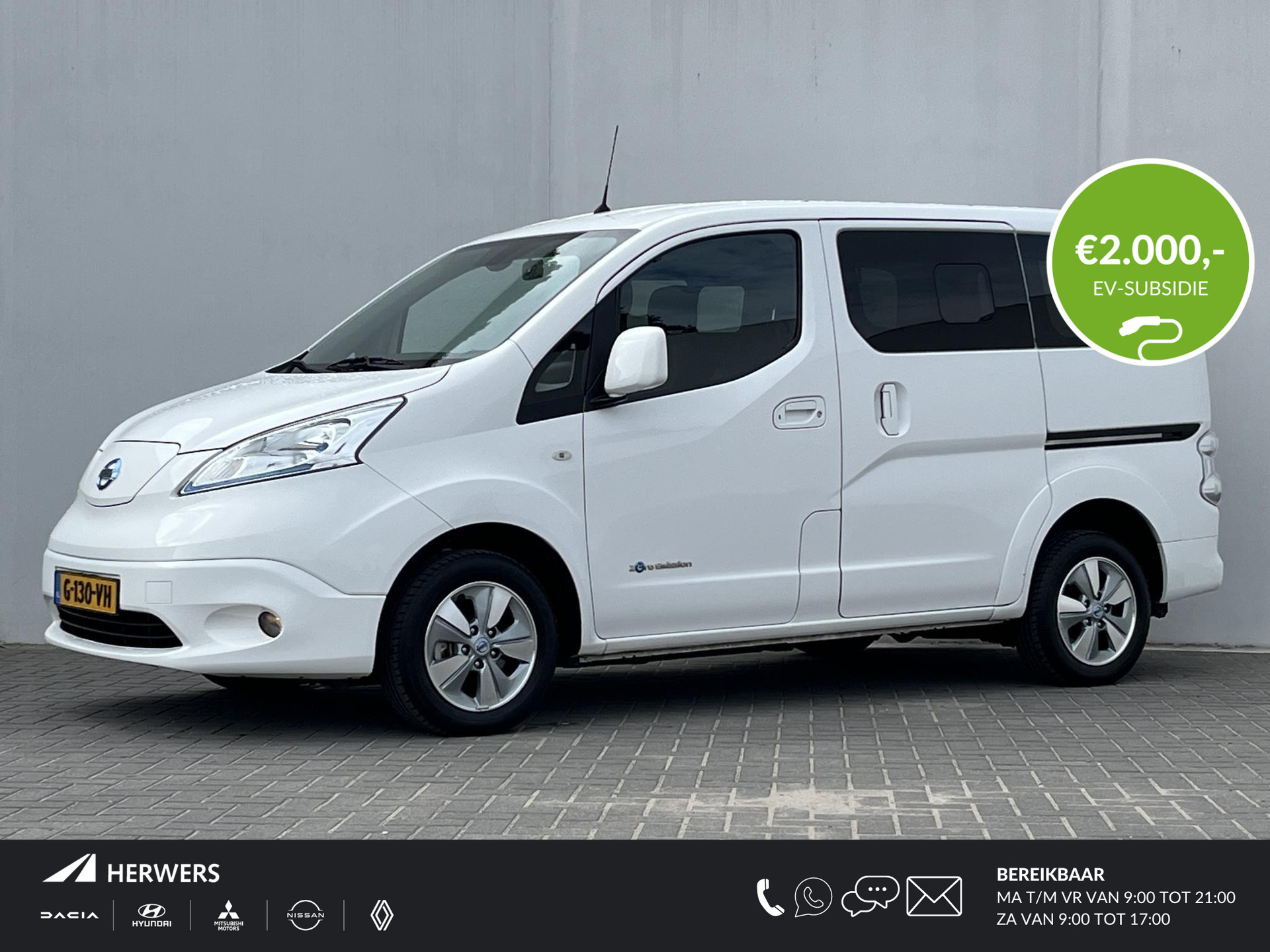 Nissan e-NV200 Evalia 40 kWh Connect Ed 7p. Rolstoelvervoer / €2.000,- Subsidie mogelijk / Rolstoel / Invalide / Aangepast Vervoer / Navigatie / Keyless / Climate control / Cruise control