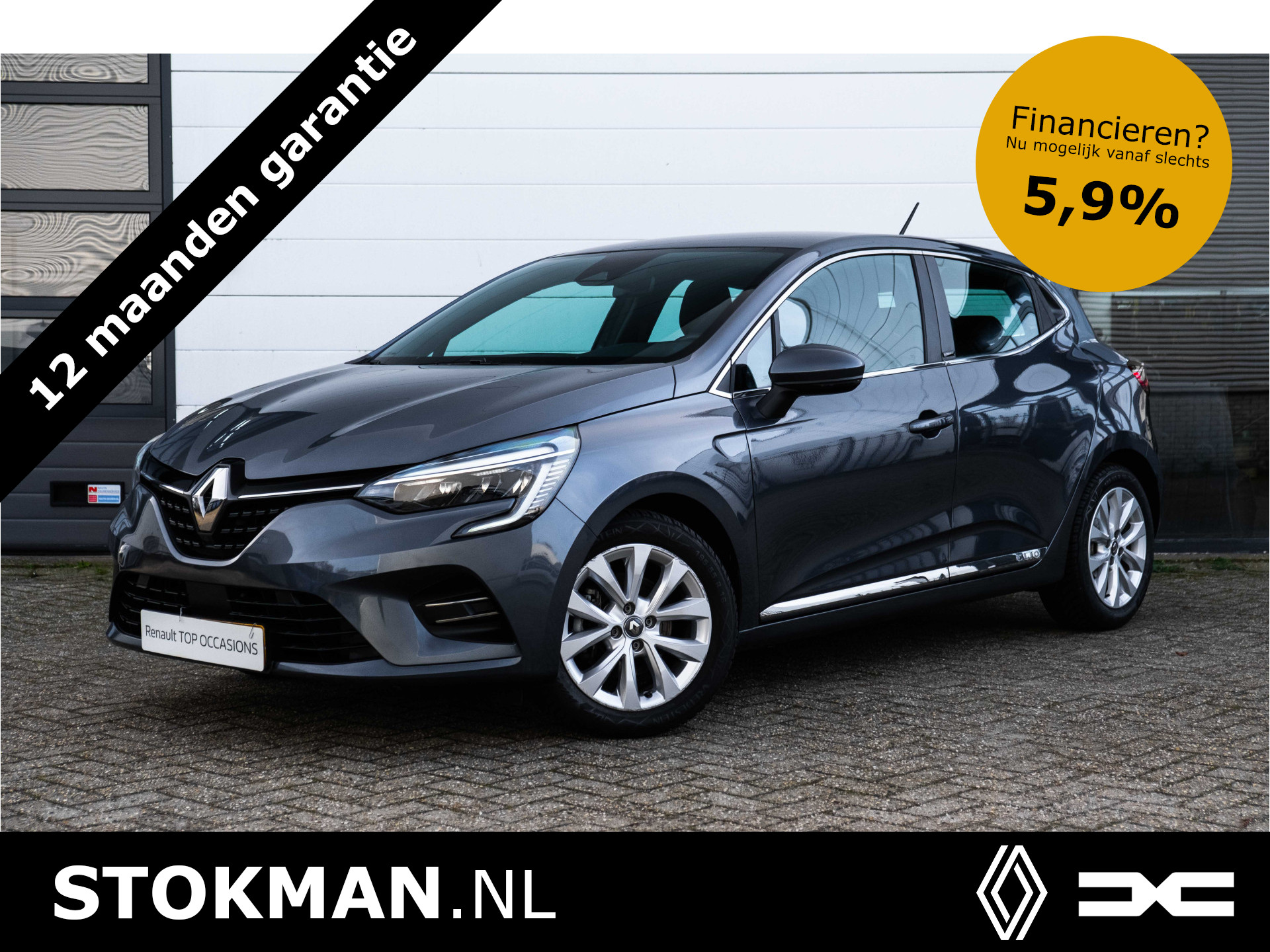 Renault Clio 1.6 E-Tech Hybrid 140 PK Intens | Parkeersensoren achter | Clima | NAVI | LM Velgen | incl. Bovag rijklaarpakket met 12 maanden garantie bij viaBOVAG.nl