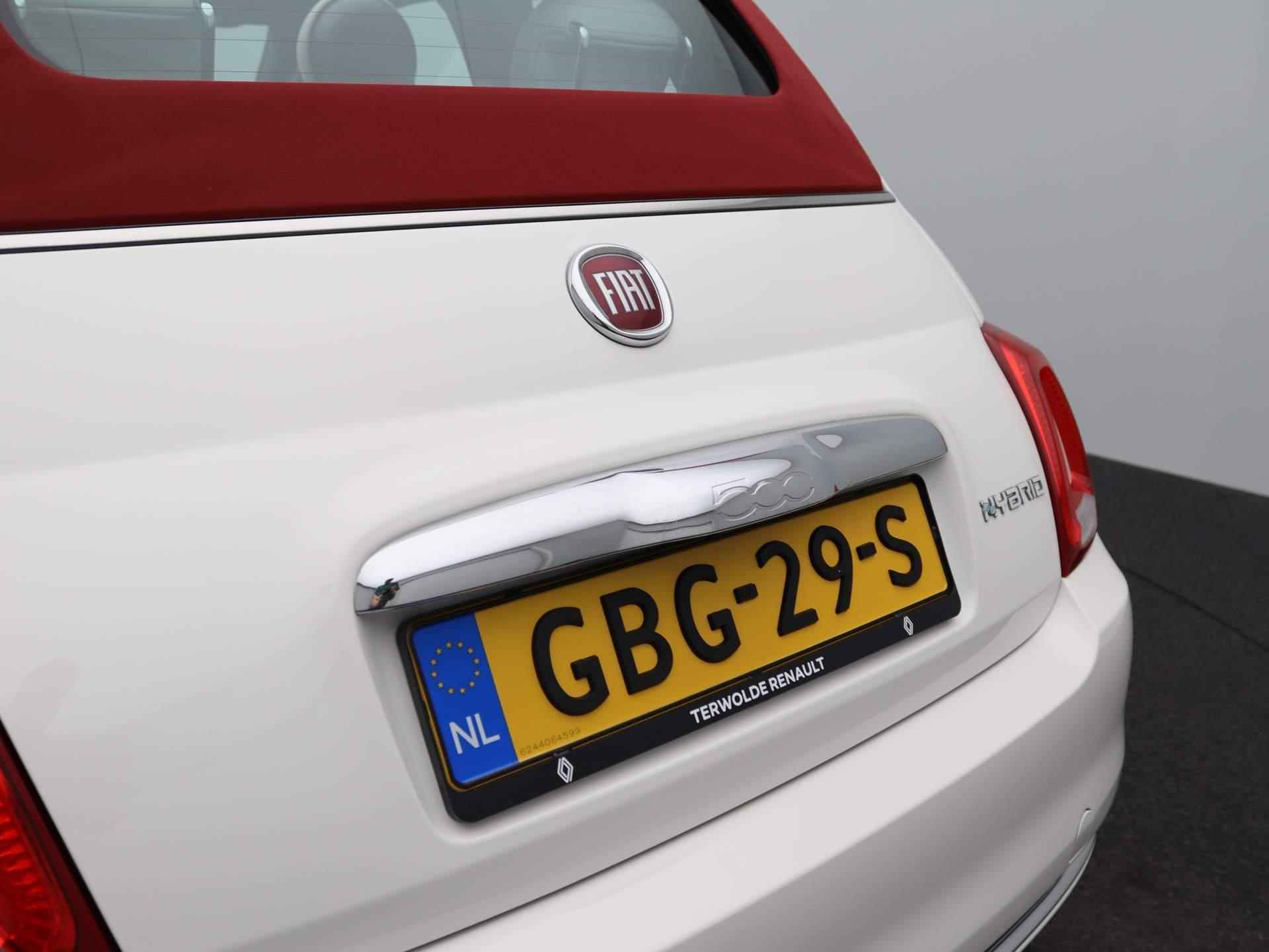 Fiat 500C 1.0 Hybrid Dolcevita | Rood Dak | Airco | Lichtmetaal | - 35/42