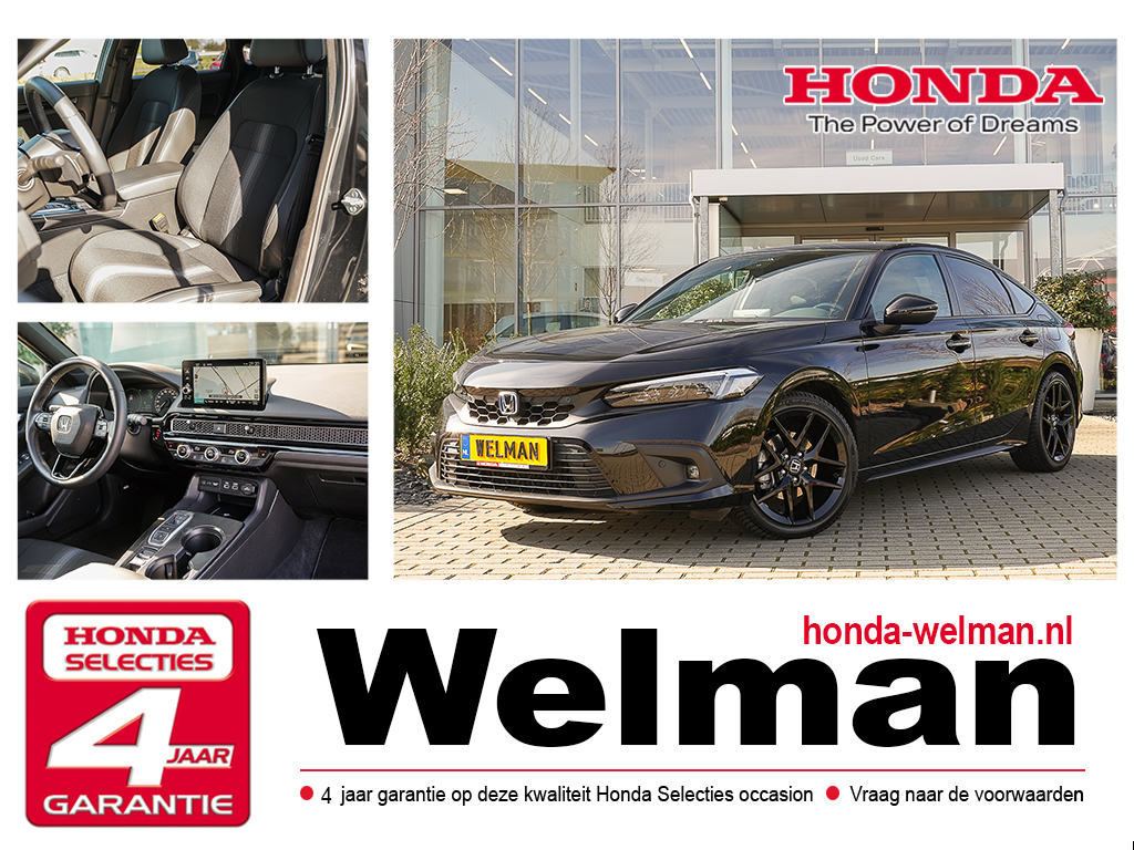 Honda Civic 2.0i e:HEV SPORT - AUTOMAAT - HYBRID - ALL WEATHERS bij viaBOVAG.nl