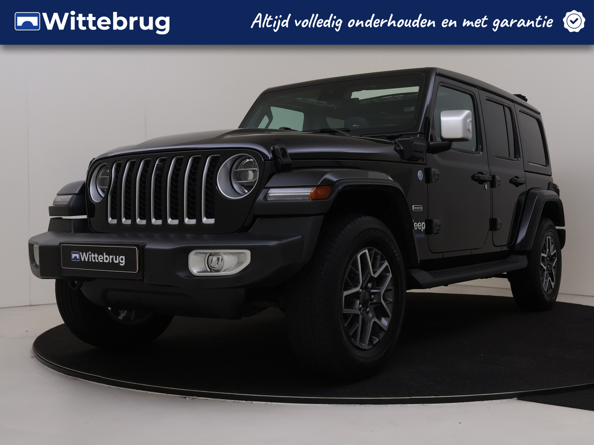 Jeep Wrangler Unlimited 4xe 380PK Sahara Leder Interieur | 4 X 4 | Trekhaak | Parkeerhulp | Cabrio soft top