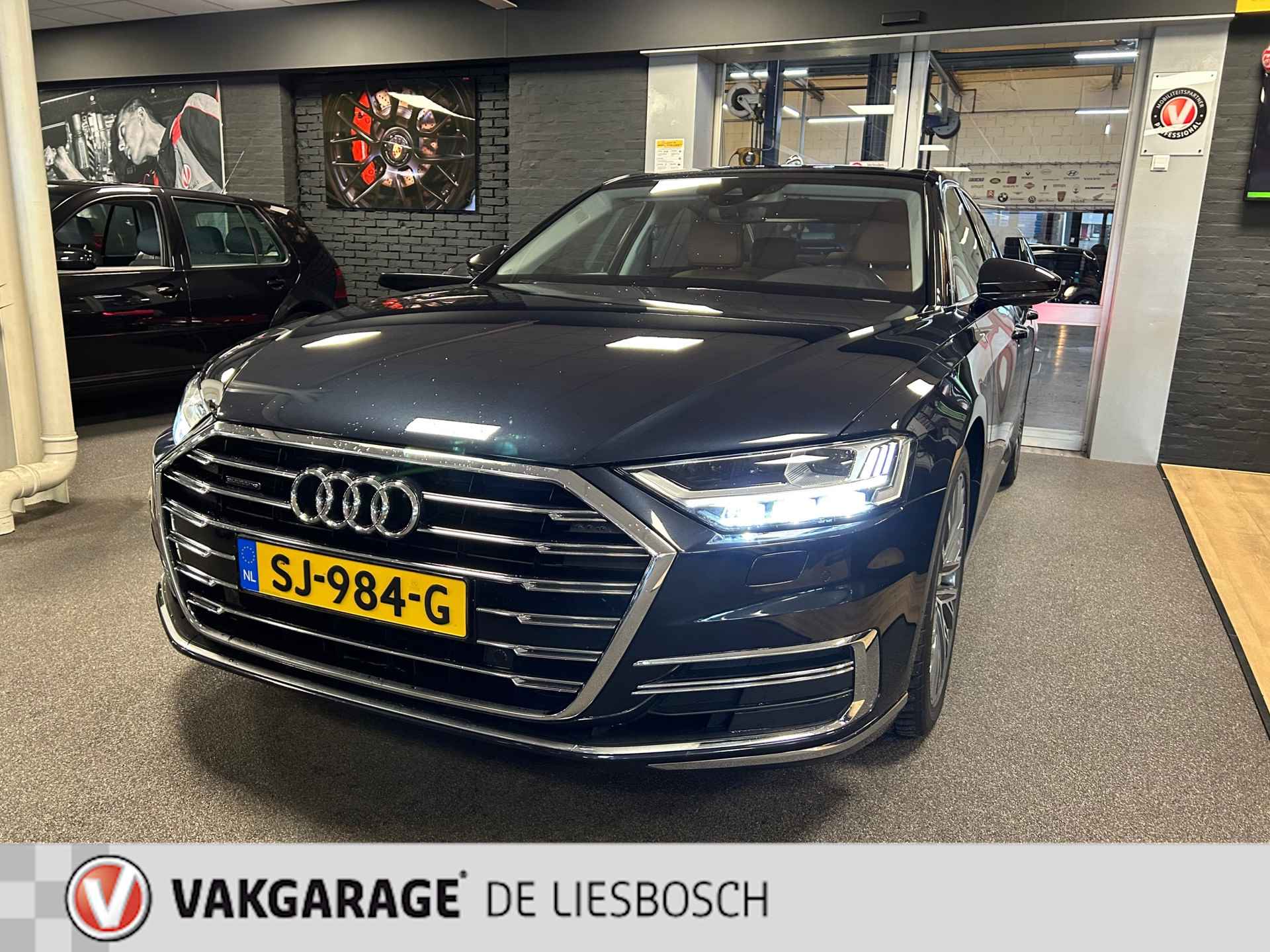 Audi A8 55 TFSI quattro / Leder / Navigatie / 20inch / B&O / stoel verwarming voor + achter. - 4/43