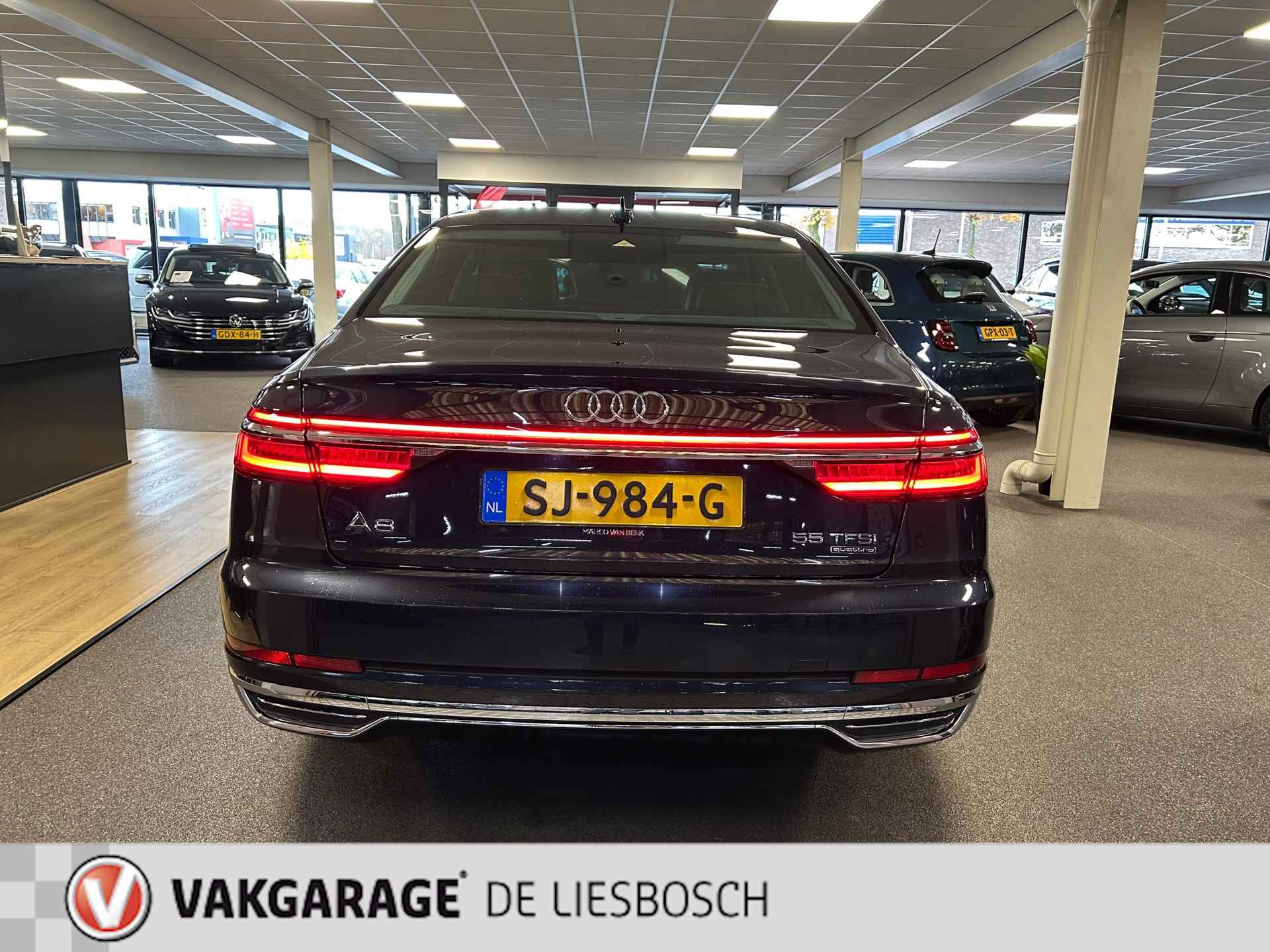 Audi A8 55 TFSI quattro / Leder / Navigatie / 20inch / B&O / stoel verwarming voor + achter. - 8/43