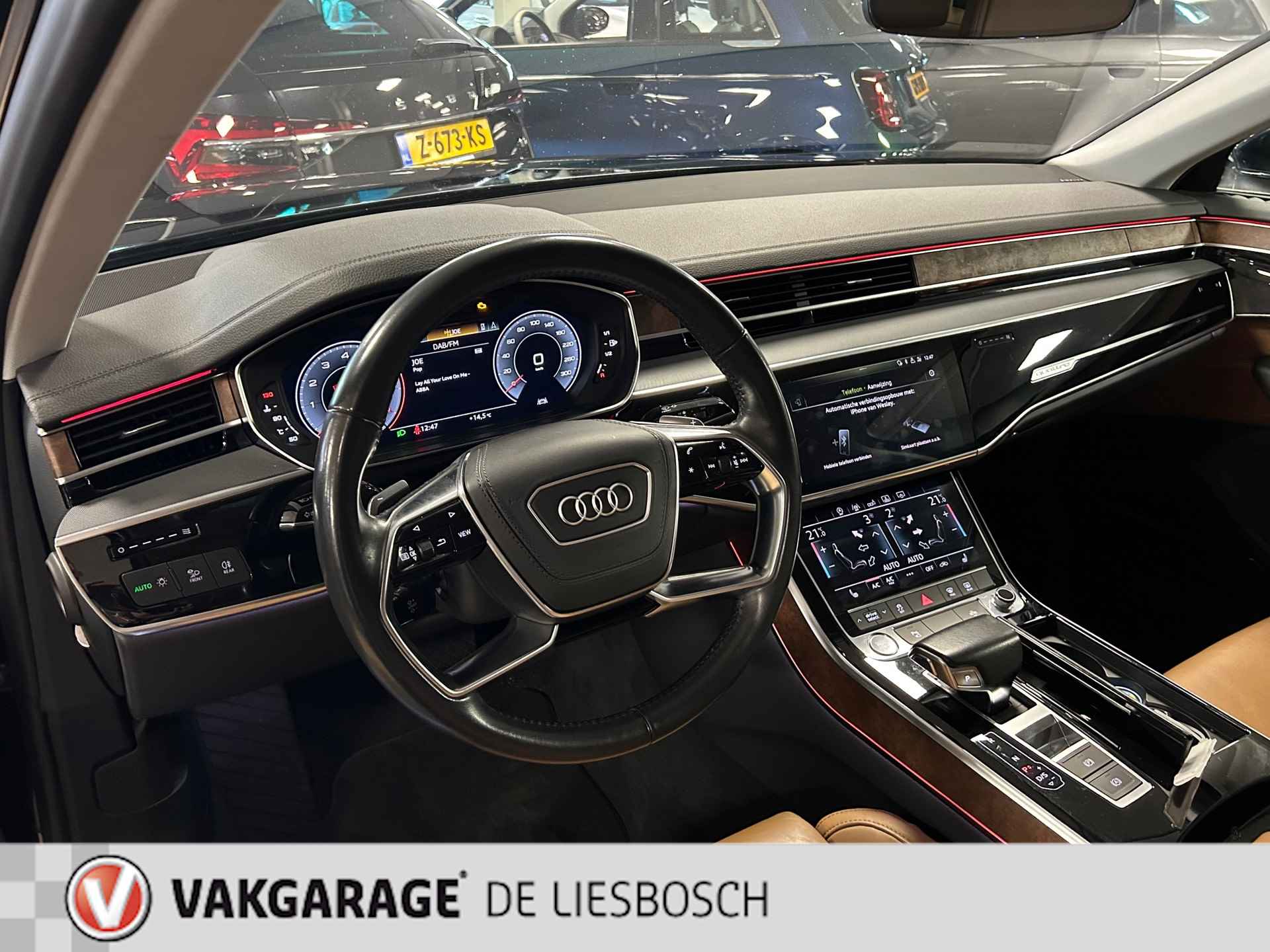 Audi A8 55 TFSI quattro / Leder / Navigatie / 20inch / B&O / stoel verwarming voor + achter. - 15/43