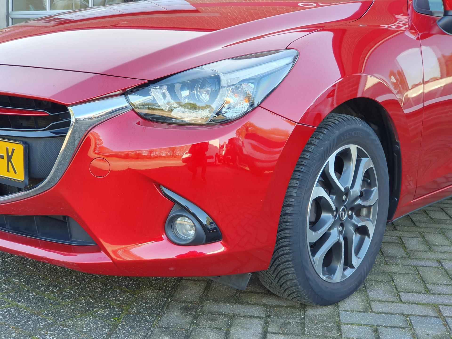 Mazda 2 1.5 Skyactiv-G GT-M 90PK 5drs clima, cruise, navi, pdc, lmv, leder, stoelverw, led RIJKLAAR - 8/17