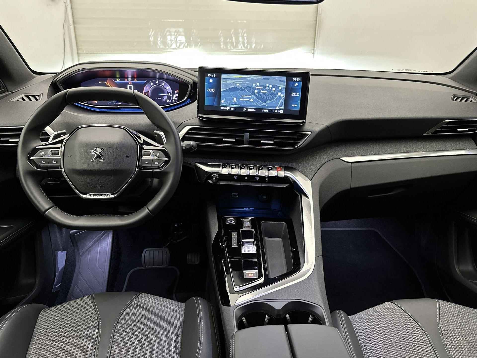 Peugeot 5008 SUV Allure Pack Business 130pk Automaat | Navigatie | Achteruitrijcamera | Climate Control | Keyless | Handsfree Achterklep | Dodehoeksensor | Parkeersensoren v+a | Cruise Control | Led koplampen | Apple Carplay / Android Auto | Bluetooth | DAB+ radio | Donker getint glas | 18" lichtmetalen velgen | - 12/34