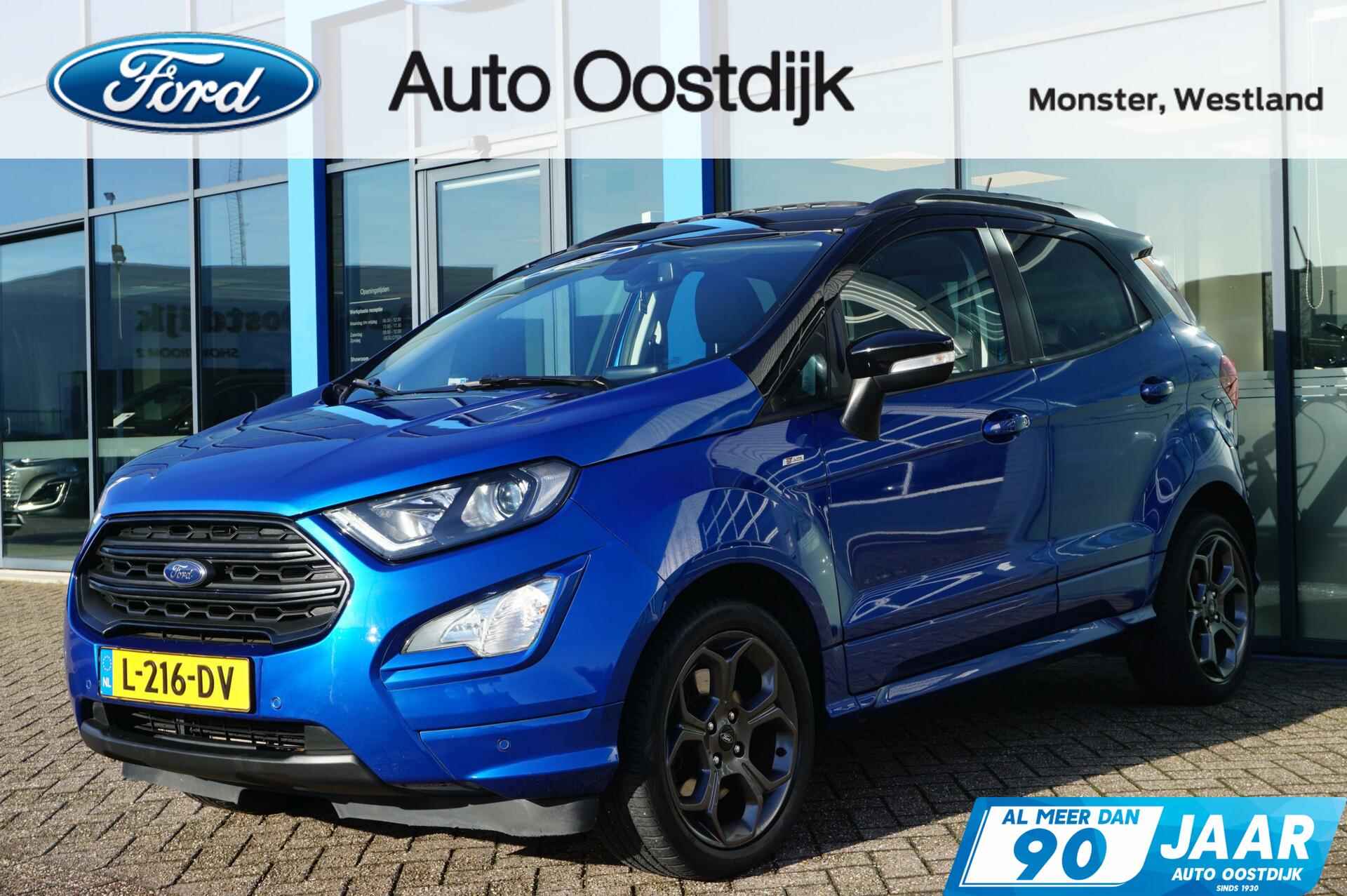 Ford EcoSport 1.0 EcoBoost ST-Line 125PK Automaat Trekhaak Panodak Winterpack Camera Cruise Navi Climate Keyless Privacy Glass Parkeersensoren *Full Options*